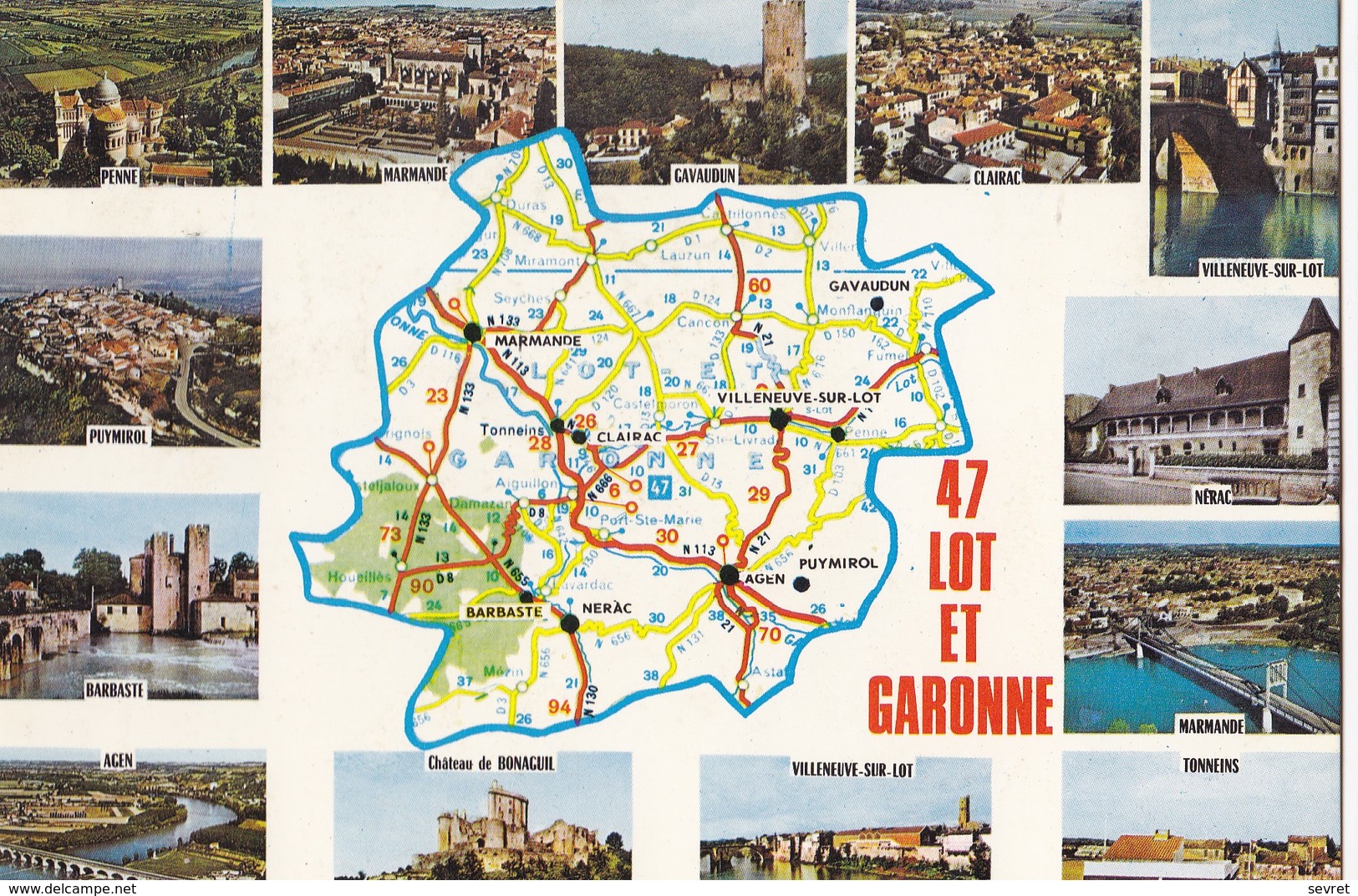 Carte Du LOT Et GARONNE D'après Carte Michelin N° 989. Multivues - Autres & Non Classés