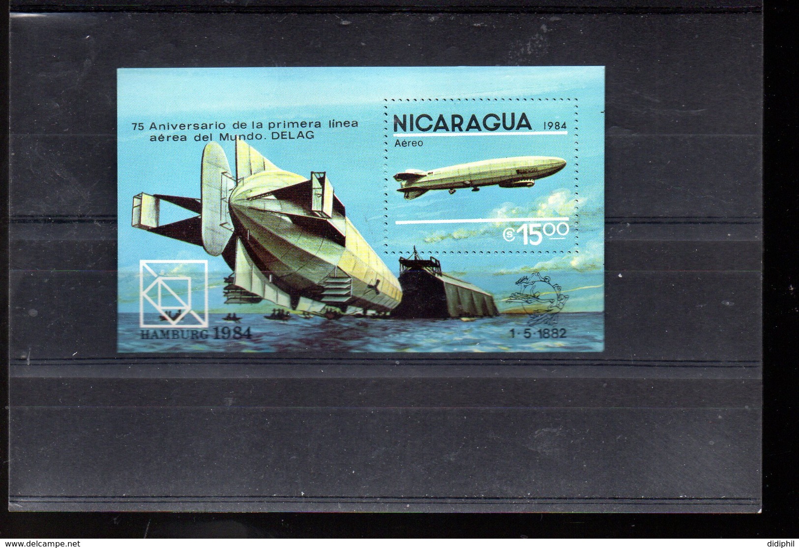 NICARAGUA BLOC 166** SUR UN DIRIGEABLE POUR L EXPO HAMBURG 84 - Nicaragua