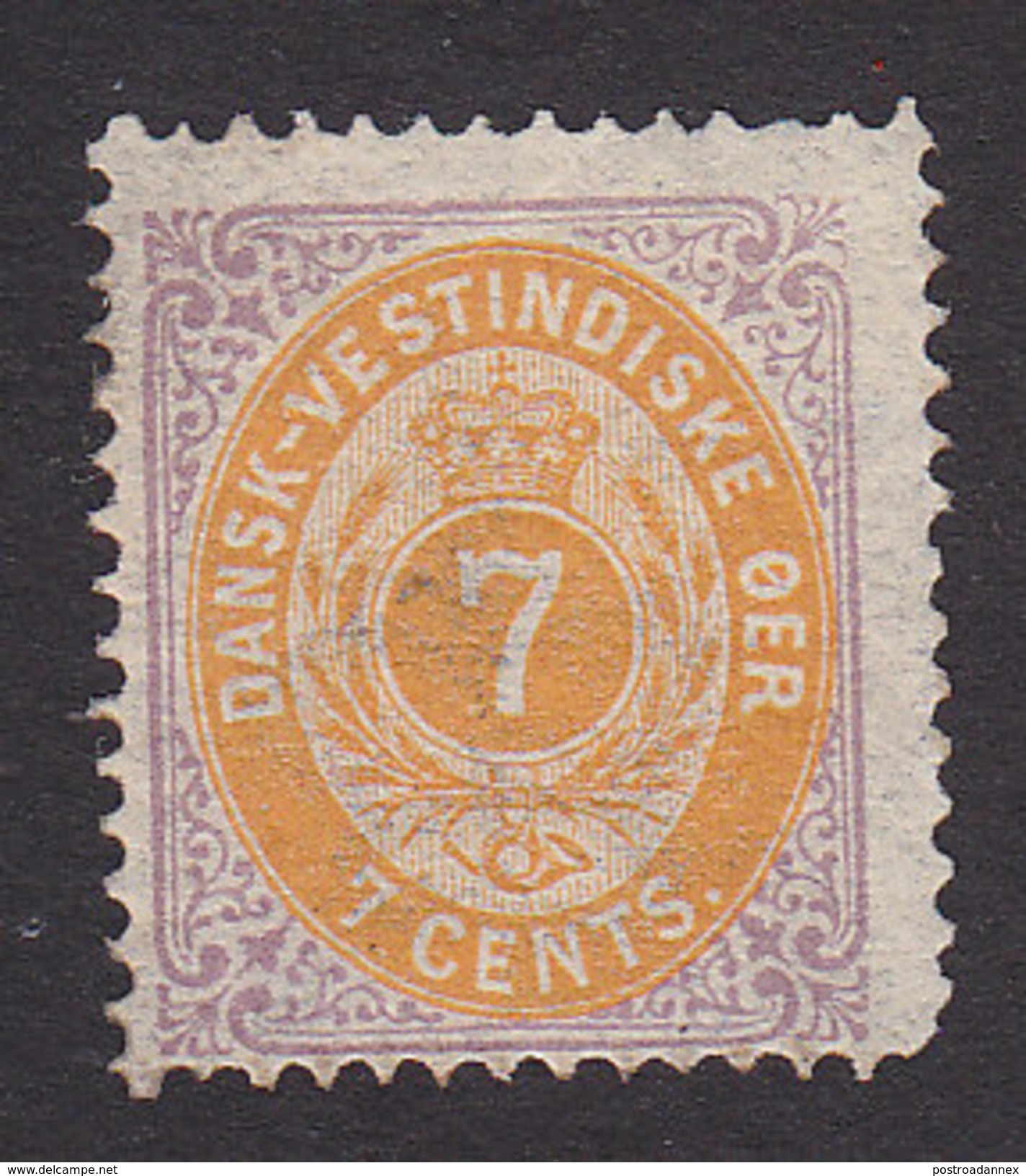 Danish West Indies, Scott #9, Mint Hinged, Number, Issued 1874 - Denmark (West Indies)