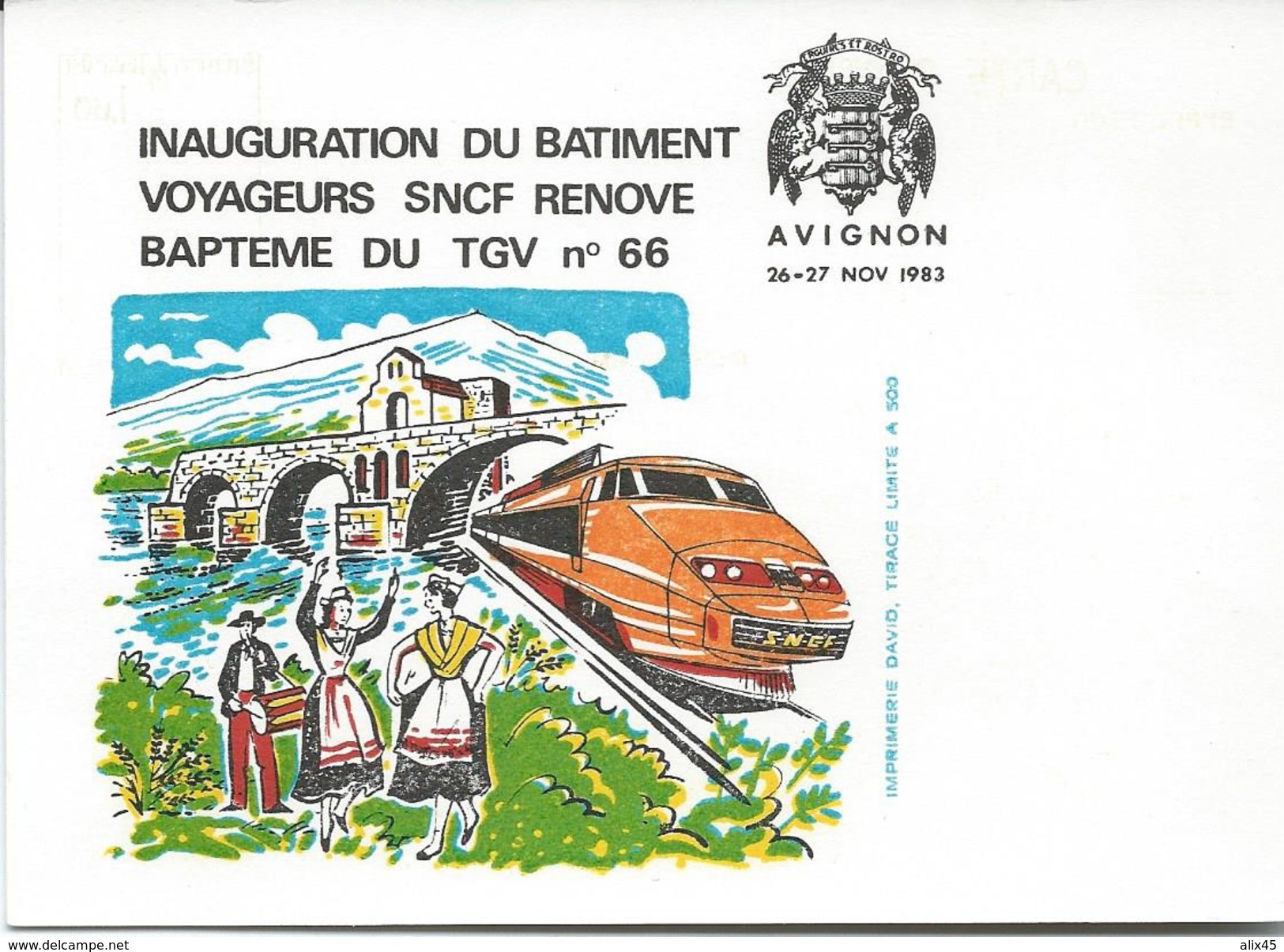 INAUGURATION BÂTIMENT VOYAGEURS AVIGNON - 84 - Postales  Transplantadas (antes 1995)