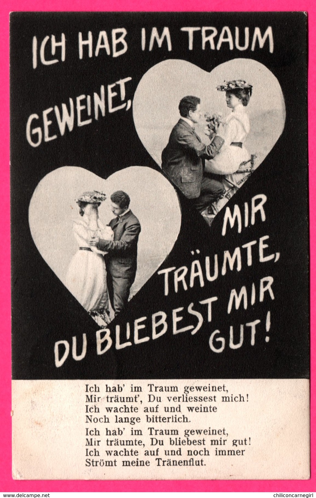 2 Couples Dans 2 C&oelig;urs - Couple - " Ich Hab Im Traum Geweinet .... Strömt Meine Tränenflut " - 1906 - Koppels