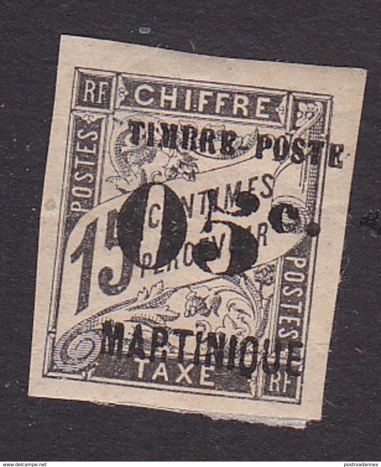 Martinique, Scott #23, Mint Hinged, French Issue Surcharged, Issued 1891 - Unused Stamps