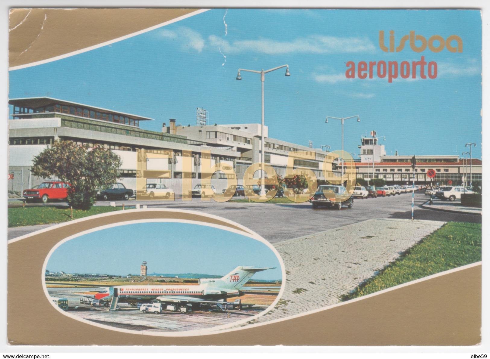 Lisboa (Portugal), Carte Multiview, Aéroport Intérnational, TAP, Boeing 727, écrite 1985 - Aeródromos