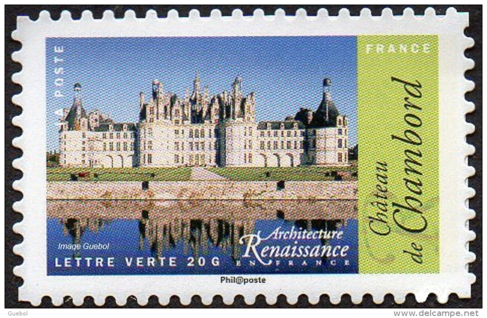 Autoadhésif(s) De France N° 1114_A ** De Feuille PRO -  Architecture Renaissance - Château De Chambord - - Neufs