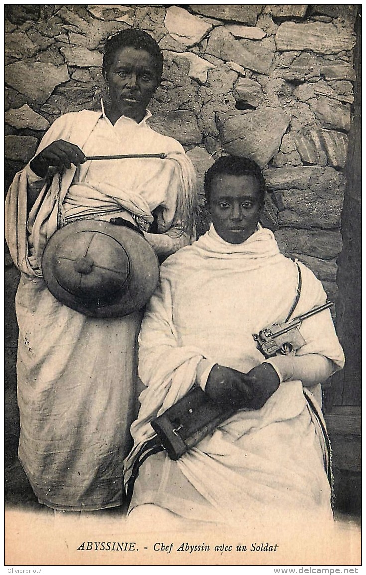 Ethiopie - Abyssinie - Chef Abyssin Avec Un Soldat - Ethiopie