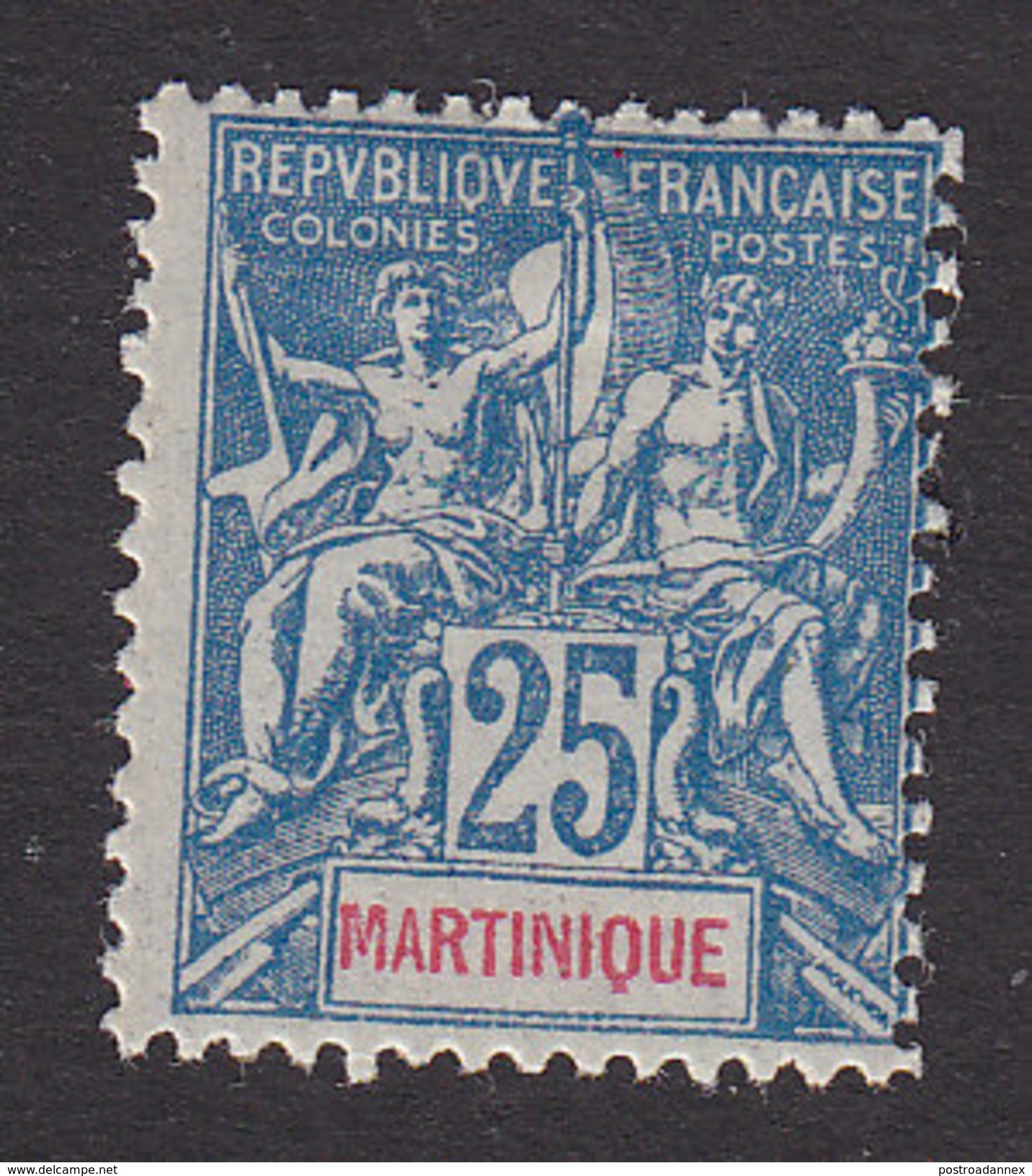 Martinique, Scott #44, Mint Hinged, Navigation And Commerce, Issued 1892 - Unused Stamps