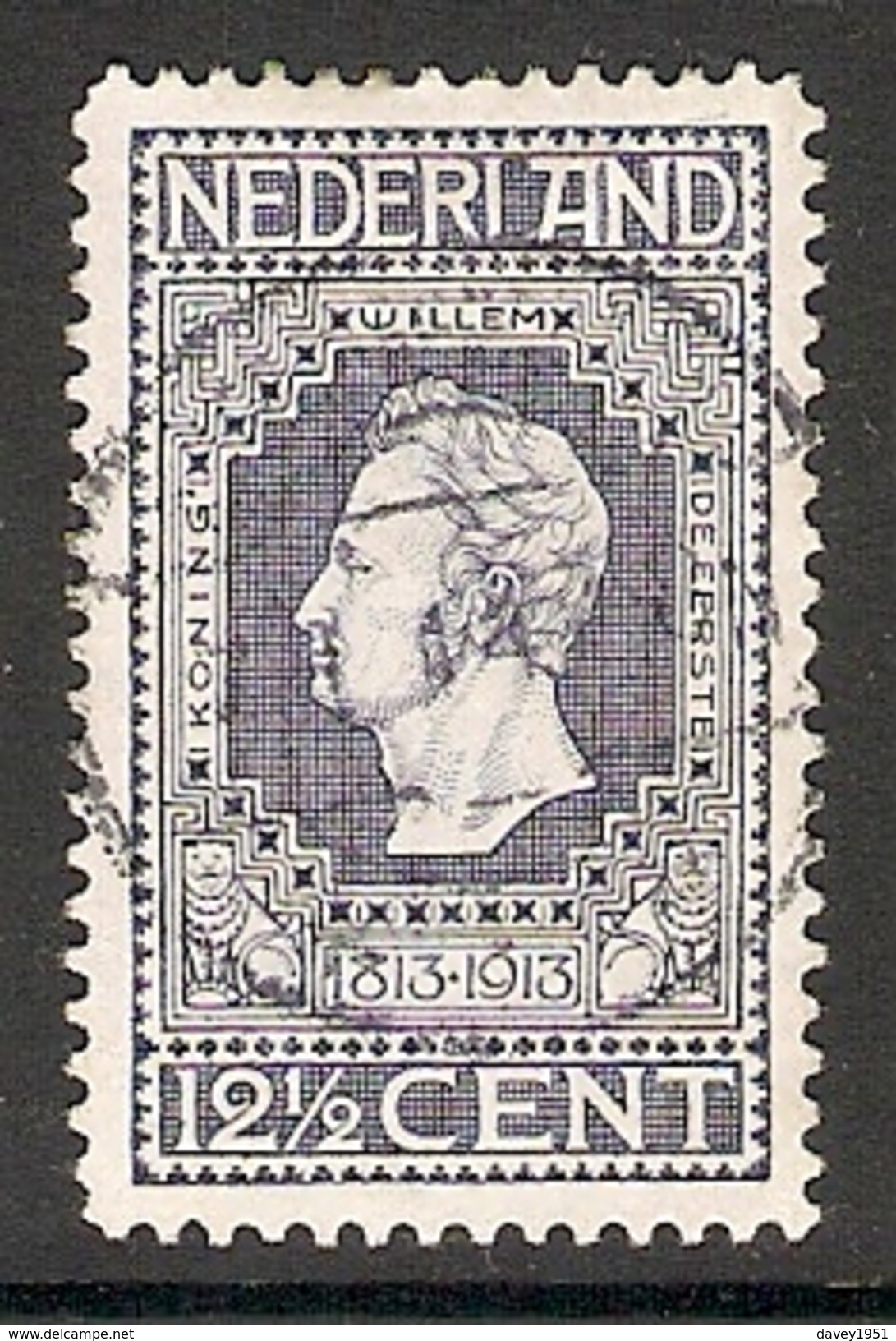 004249 Netherlands 1913 Centenary 12 1/2c FU Perf 11.5 - Oblitérés