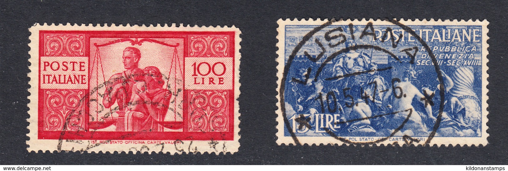 Italy 1946 Cancelled, Sc# 477,484 - Afgestempeld