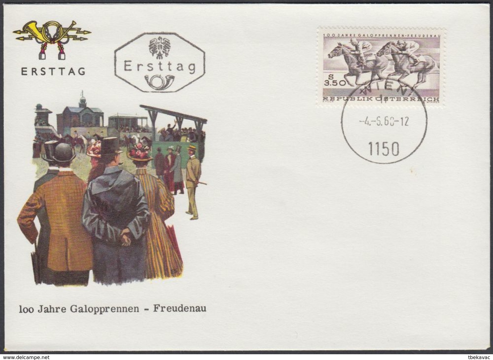 Austria 1968, FDC Cover "100 Years Of Horseracing" W./postmark "Wien", Ref.bbzg - Abarten & Kuriositäten