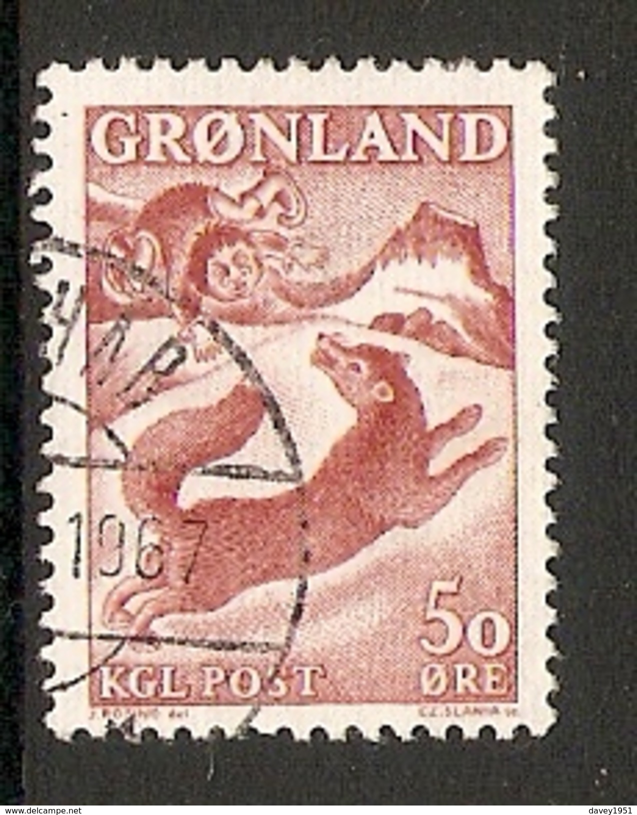 004278 Greenland 1966 Legends 50o FU - Used Stamps