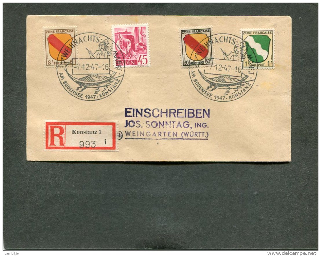 Deutschland Besetzung Franzozische Zone Baden R Brief 1947 - Sonstige & Ohne Zuordnung