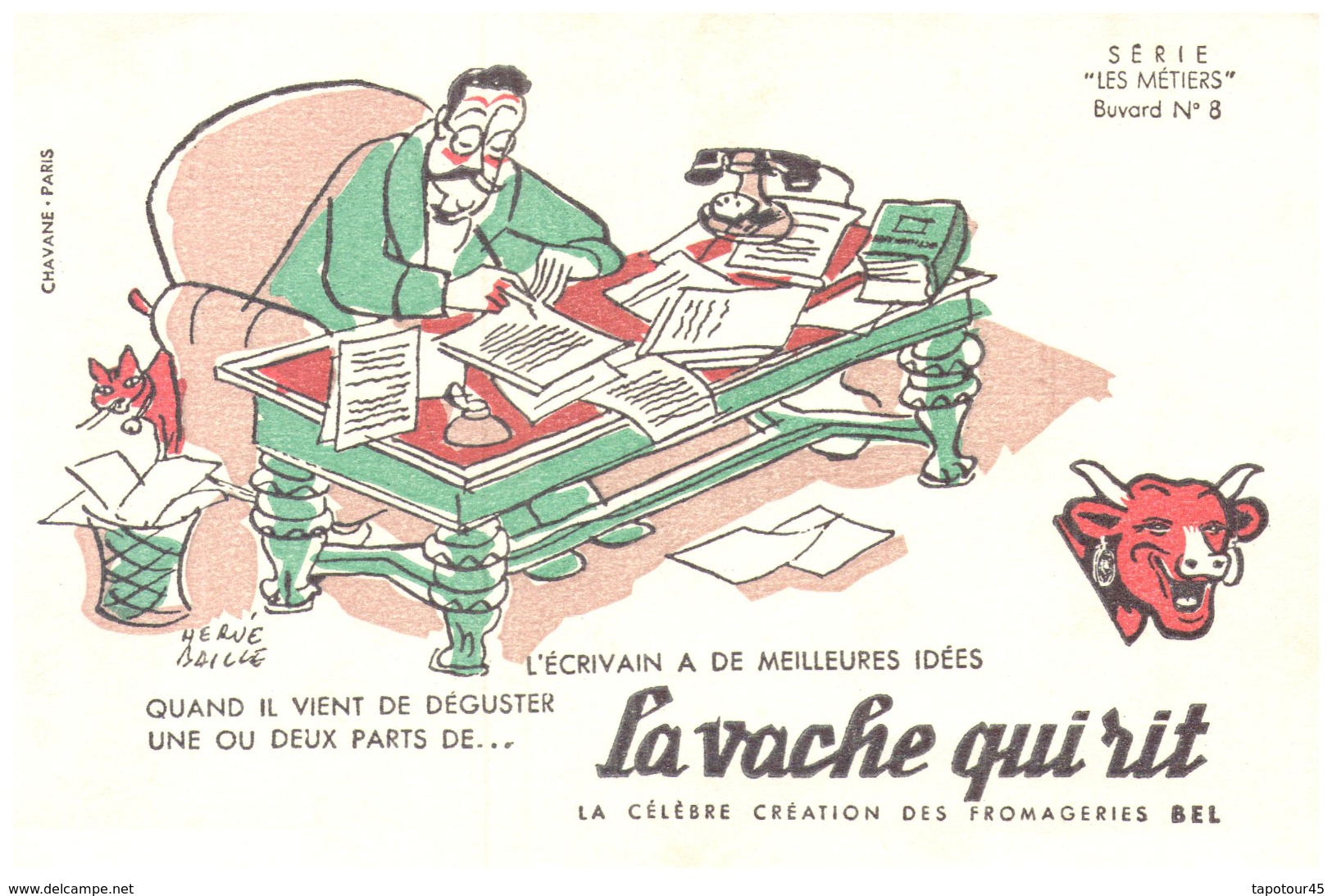 Fr VR )  Buvard  "Fromage La Vache Qui RIT" "Série Les Métiers 8 "   (poids De L'Ex..p Moins De 20 Gr) - Produits Laitiers