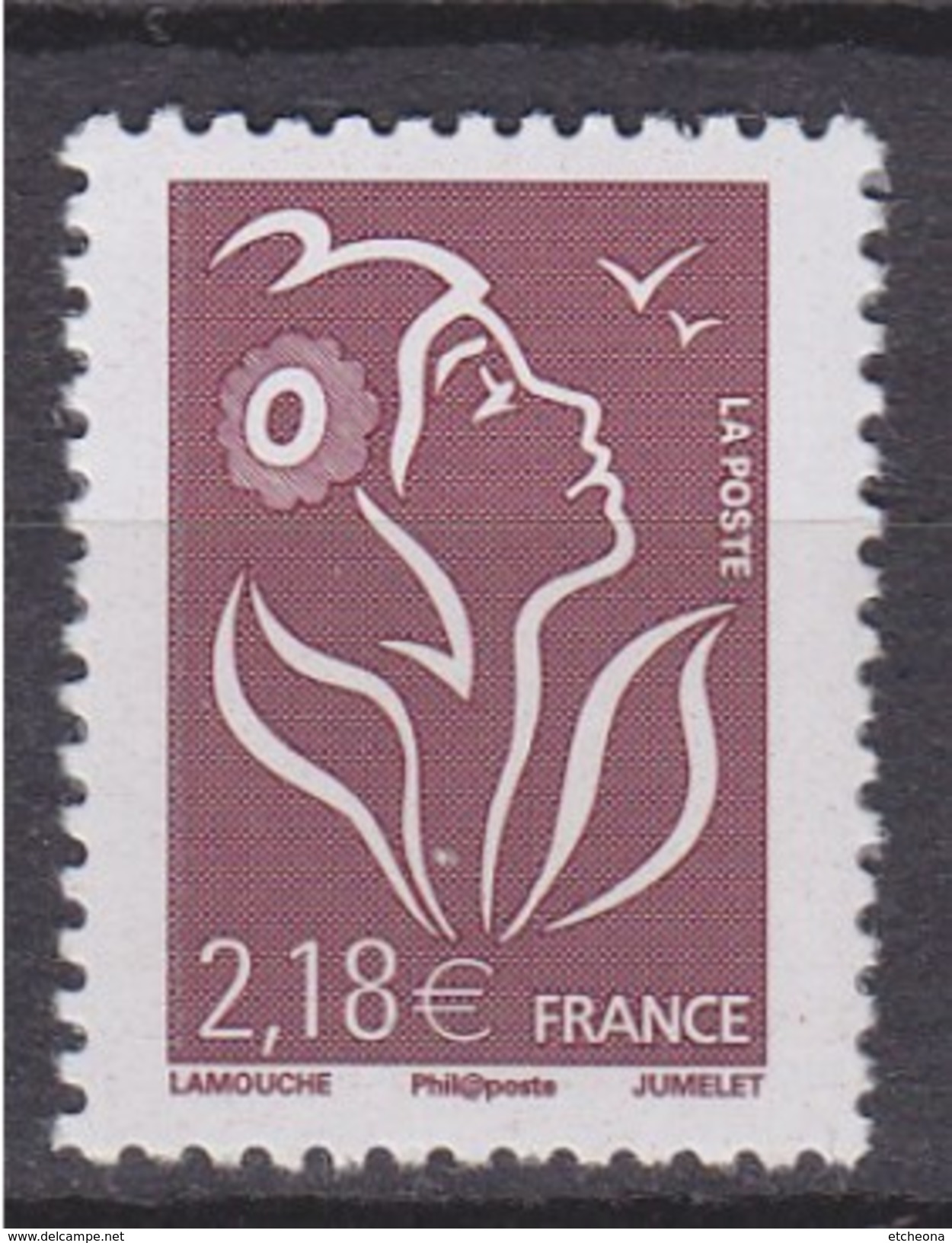 = Marianne De Lamouche Phil@poste N°4158 Neuf Gommé 2.18€ Brun Prune - 2004-2008 Marianne Of Lamouche