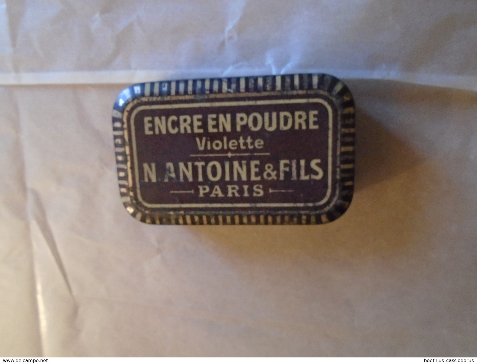 BOITE ANCIENNE ENCRE POUDRE VIDE N. ANTOINE & FILS - Federn