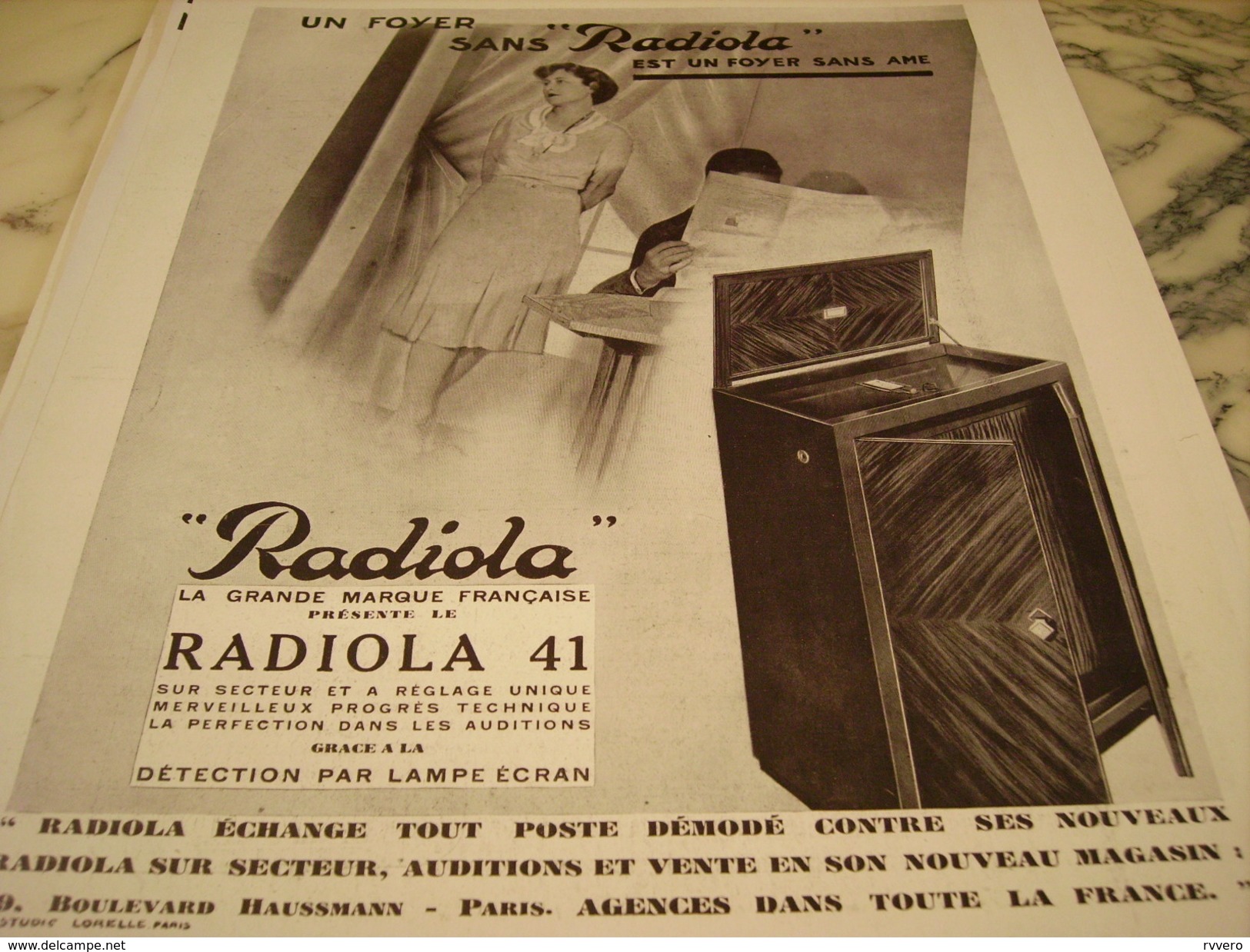 ANCIENNE PUBLICITE RADIOLA 41  1930 - Plakate & Poster