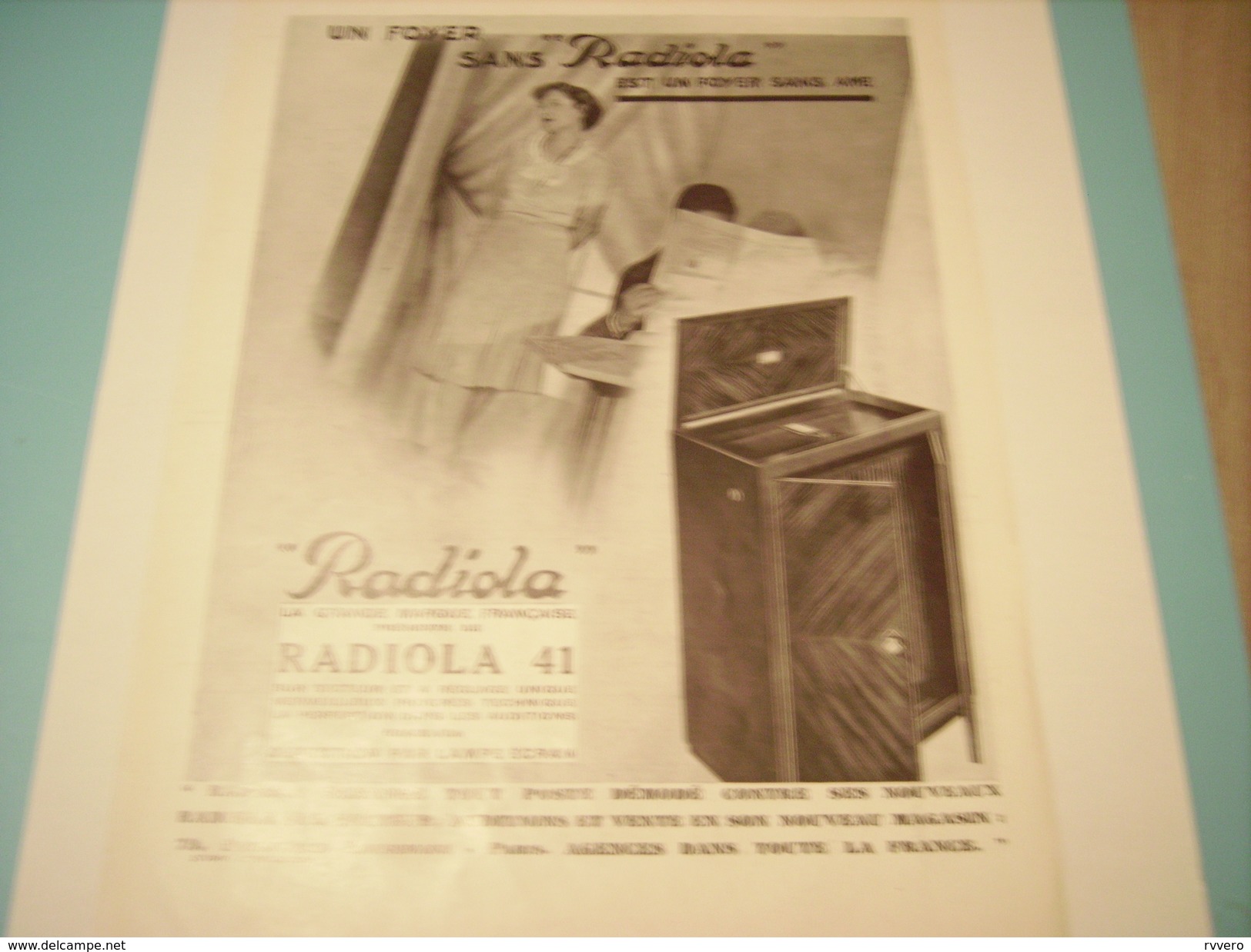 ANCIENNE PUBLICITE RADIOLA 41  1930 - Manifesti & Poster