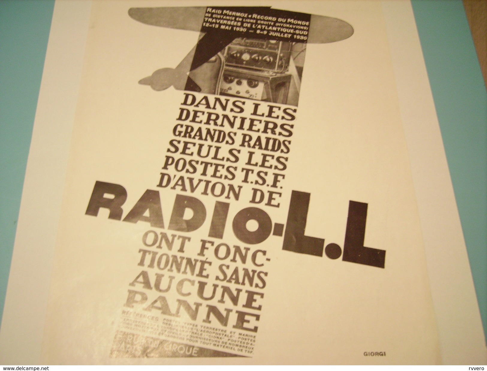 ANCIENNE PUBLICITE RADIO L.L 1930 - Affiches & Posters