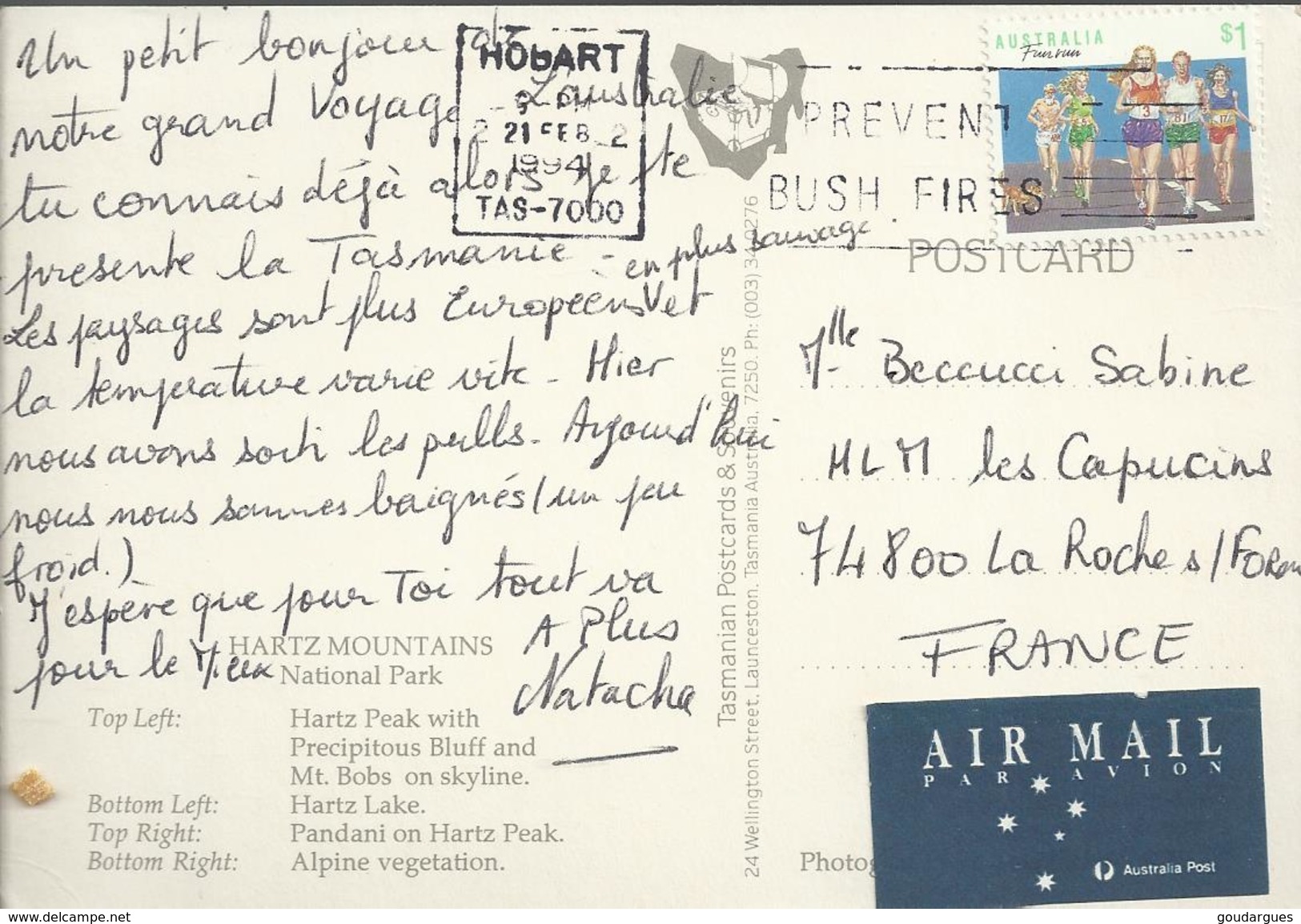 Hartz Mountain - National Park - Tasmania - Destination France By "Air Mail", 1994 - Wilderness