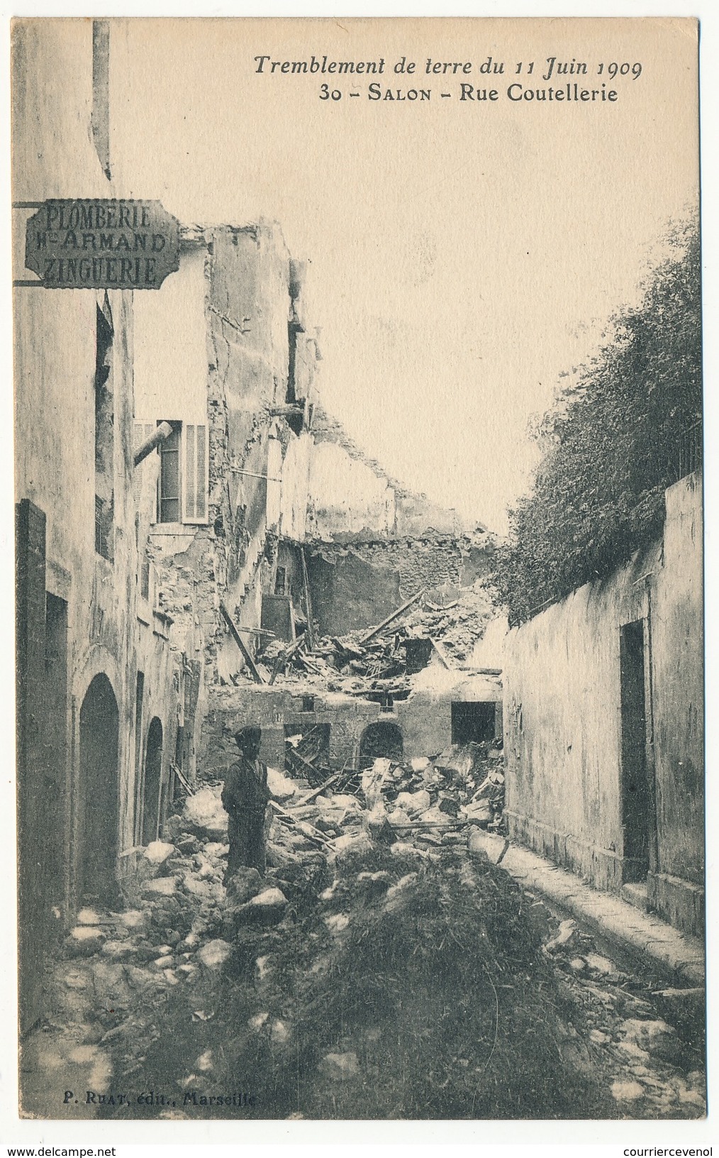 CPA - SALON (B. Du R) - Tremblement De Terre 11.06.1909 - Rue Coutellerie - Salon De Provence
