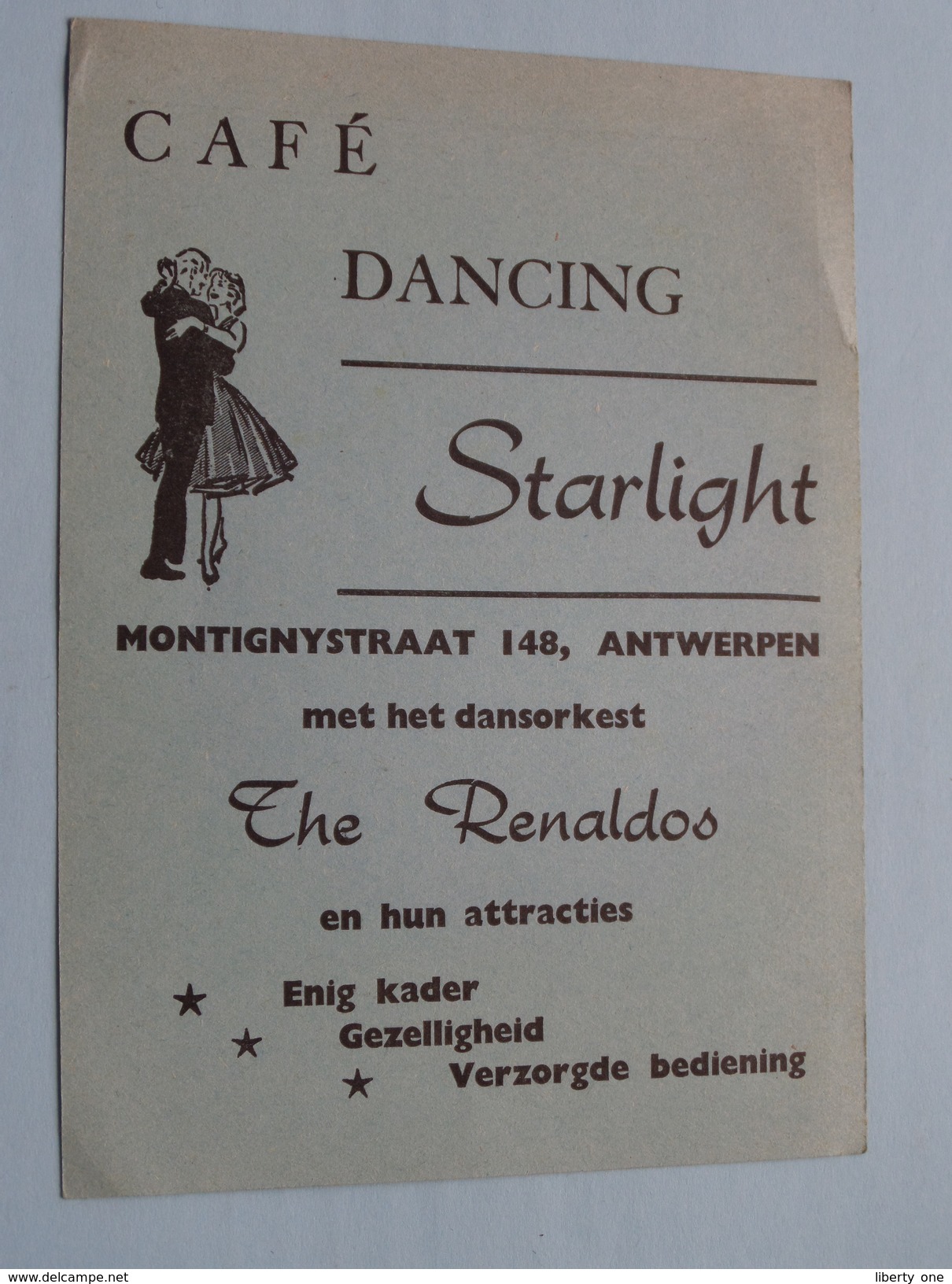 The RENALDOS Dansorkest (  Café DANCING STARLIGHT Montignystraat 148 Antwerpen ) Anno 19?? ( Zie Foto Details ) !! - Fotos