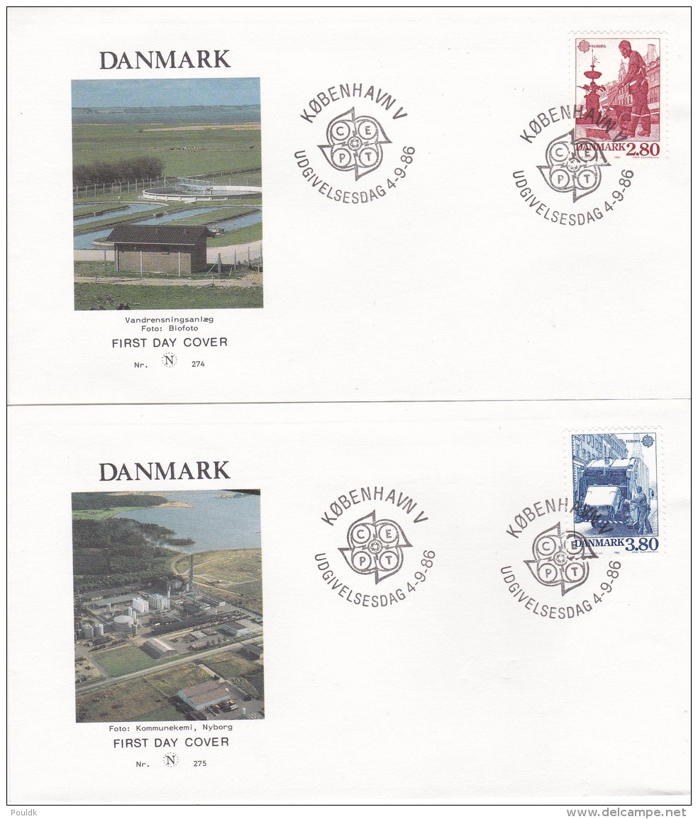 Denmark 2 Covers 1986 FDC Europa CEPT (T17-12) - 1986