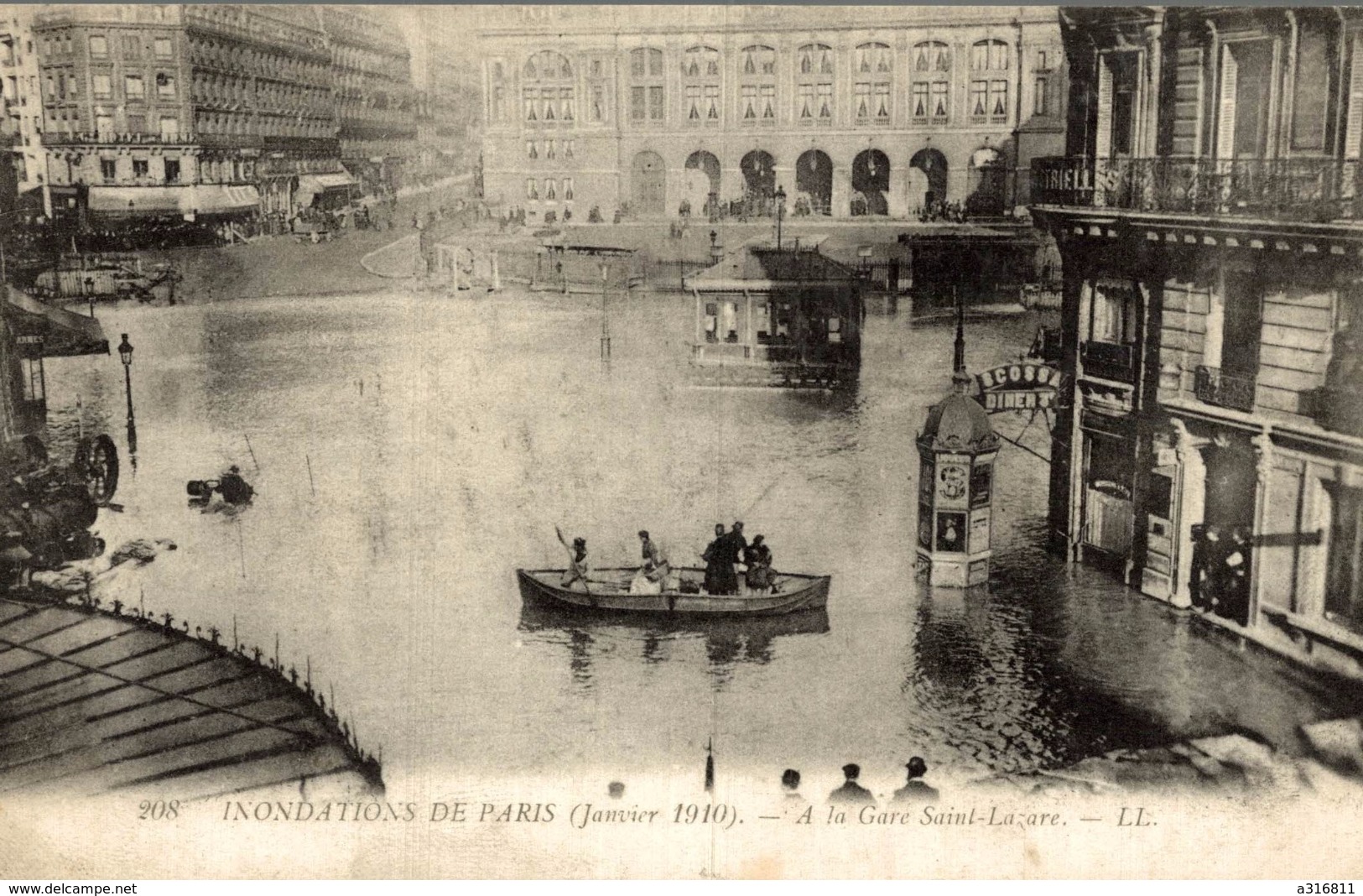 INONDATIONS DE PARIS A LA GARE DE SAINT LAZARE - Metro, Estaciones