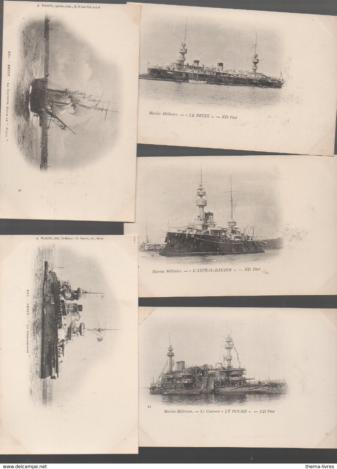 Bateaux De Guerre. Lot De 5 Cartes   Tout Début Du XXe (PPP5134) - Guerre