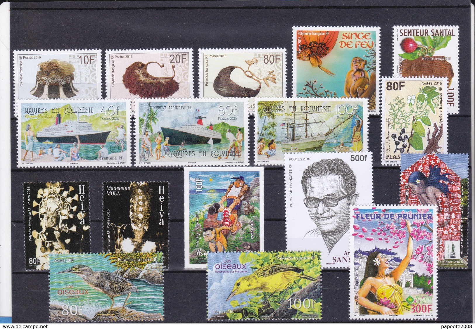 Polynésie Française / Tahiti - Enveloppe - Série De 20 Timbres De 2016 - Neufs - Années Complètes