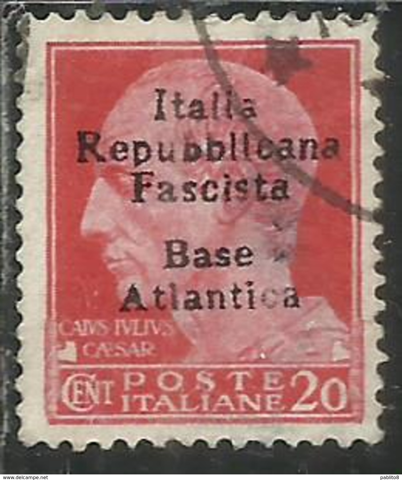 EMISSIONI LOCALI: BASE ATLANTICA 1943 CENT. 20 C. USATO USED OBLITERE´ - Local And Autonomous Issues