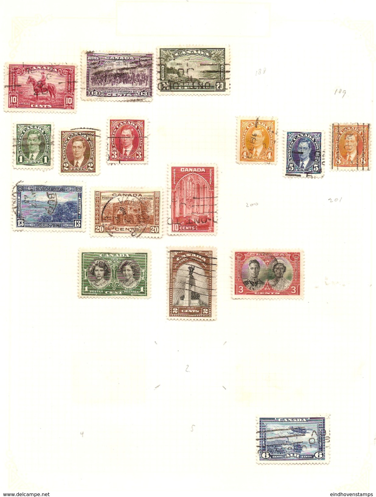Canada Collection 1875-1940 Used, 2 Pages - Collections