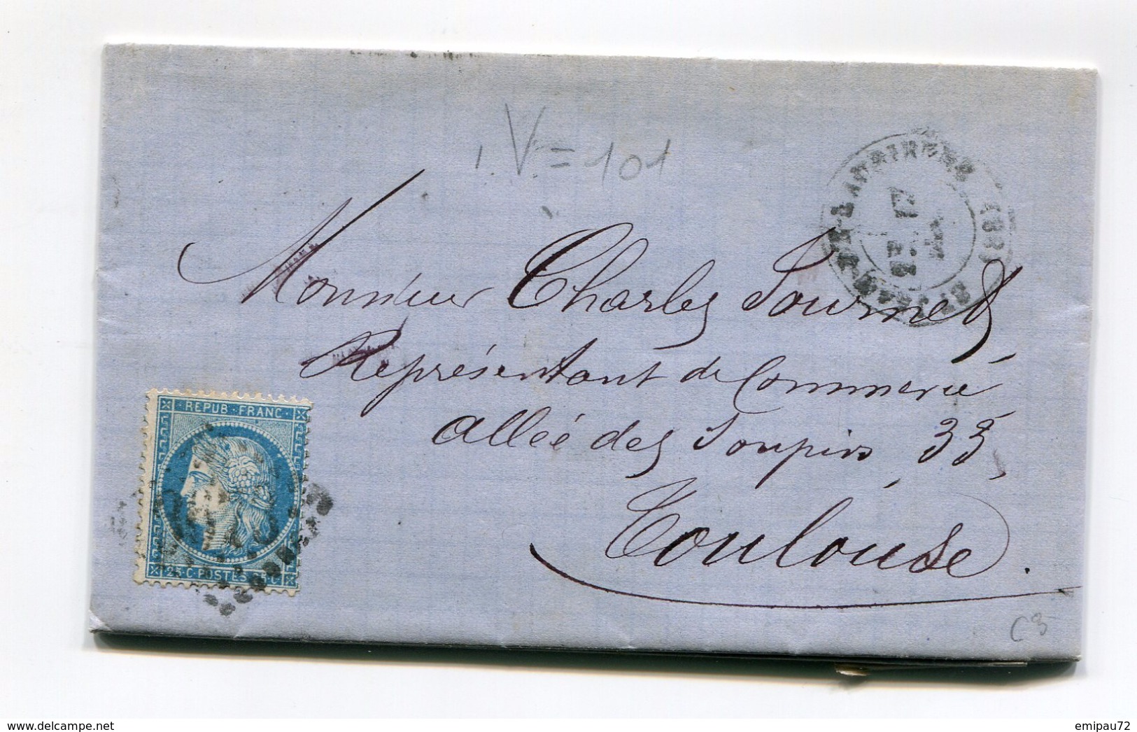 FRANCE- Lettre Avec Correspondance De SAINT JEAN DE MAURIENNE (88)- GC 3673- Y&T N°60A - 1849-1876: Période Classique