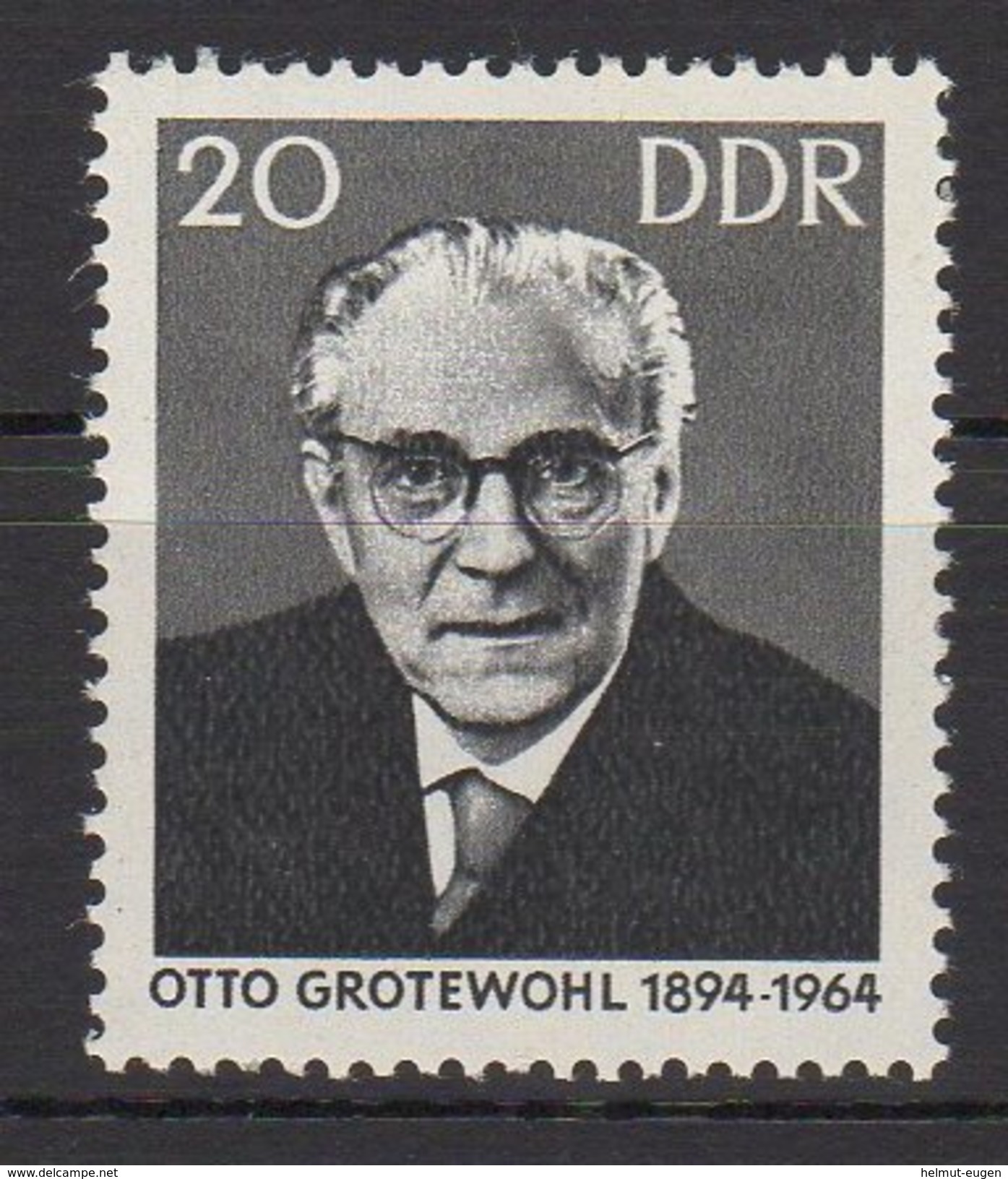 MiNr. 1153 Deutschland Deutsche Demokratische Republik    1965, 14. Dez. 1. Todestag Von Otto Grotewohl. - Ungebraucht