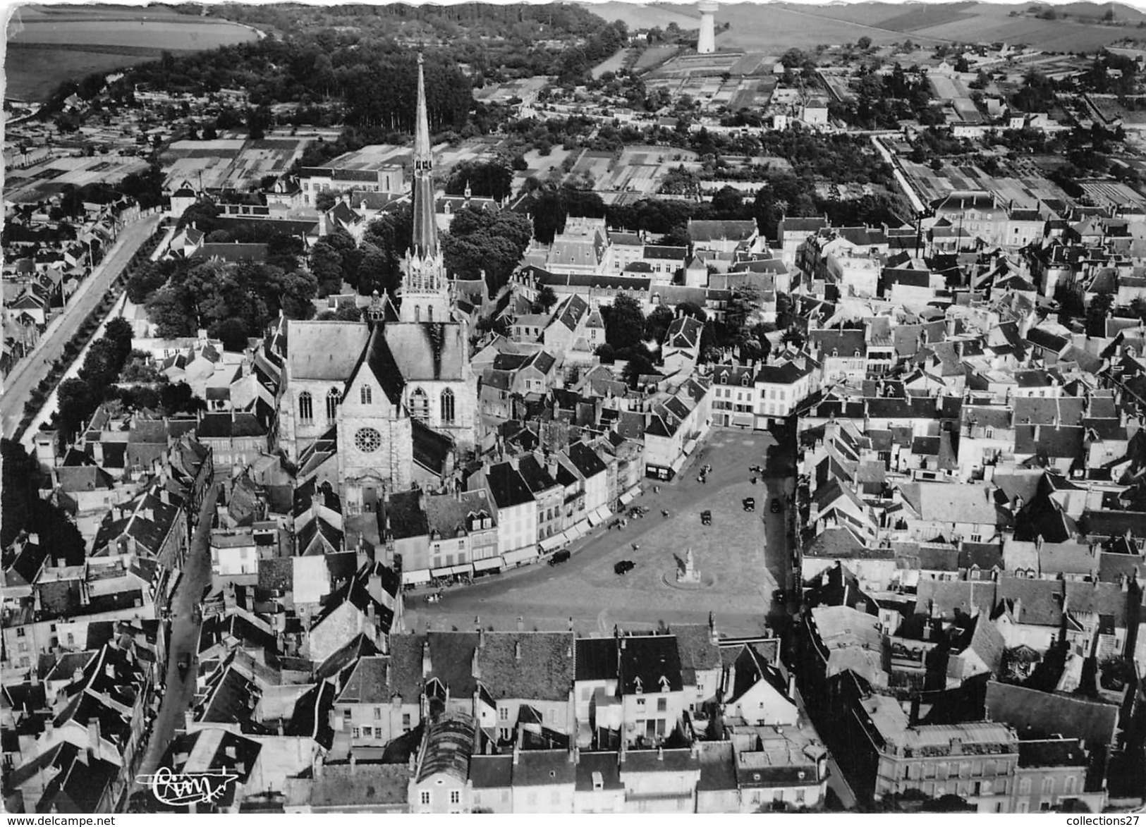 45-PITHIVIERS- VUE GENERALE AERIENNE, CENTRE VILLE - Pithiviers