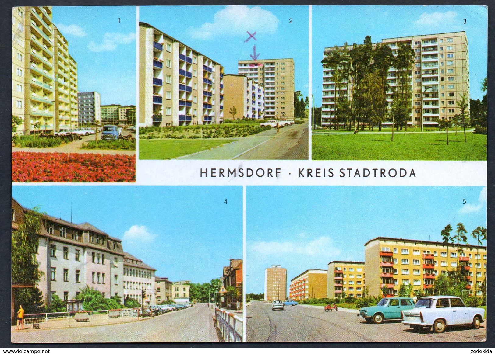 A4562 - Alte MBK Ansichtskarte - Hermsdorf Kr. Stadtroda - Neubauten Plattenbauten - Waldsiedung Keramikwerke - Hermsdorf