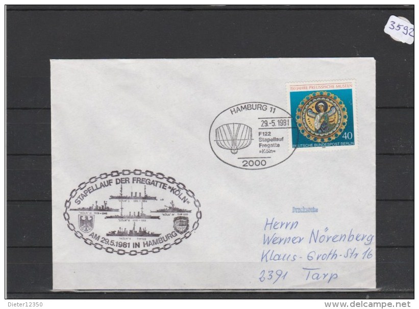 Brief Mit Schiffsstempel    F 220  Fregatte  KÖLN          29/5/81 - Maritime