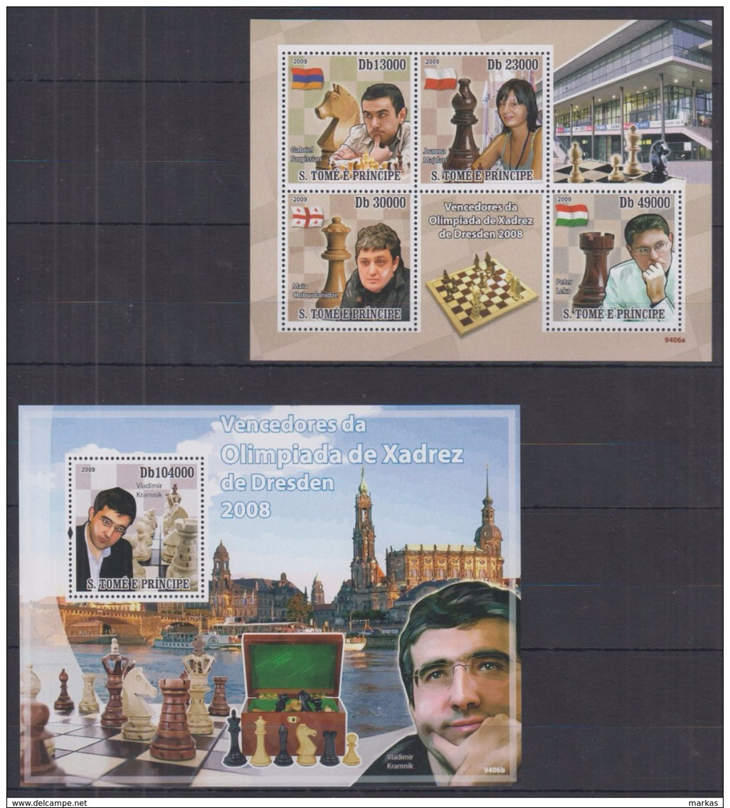 V36 Sao Tome And Principe - MNH - Games - Chess - 2009 - Schach