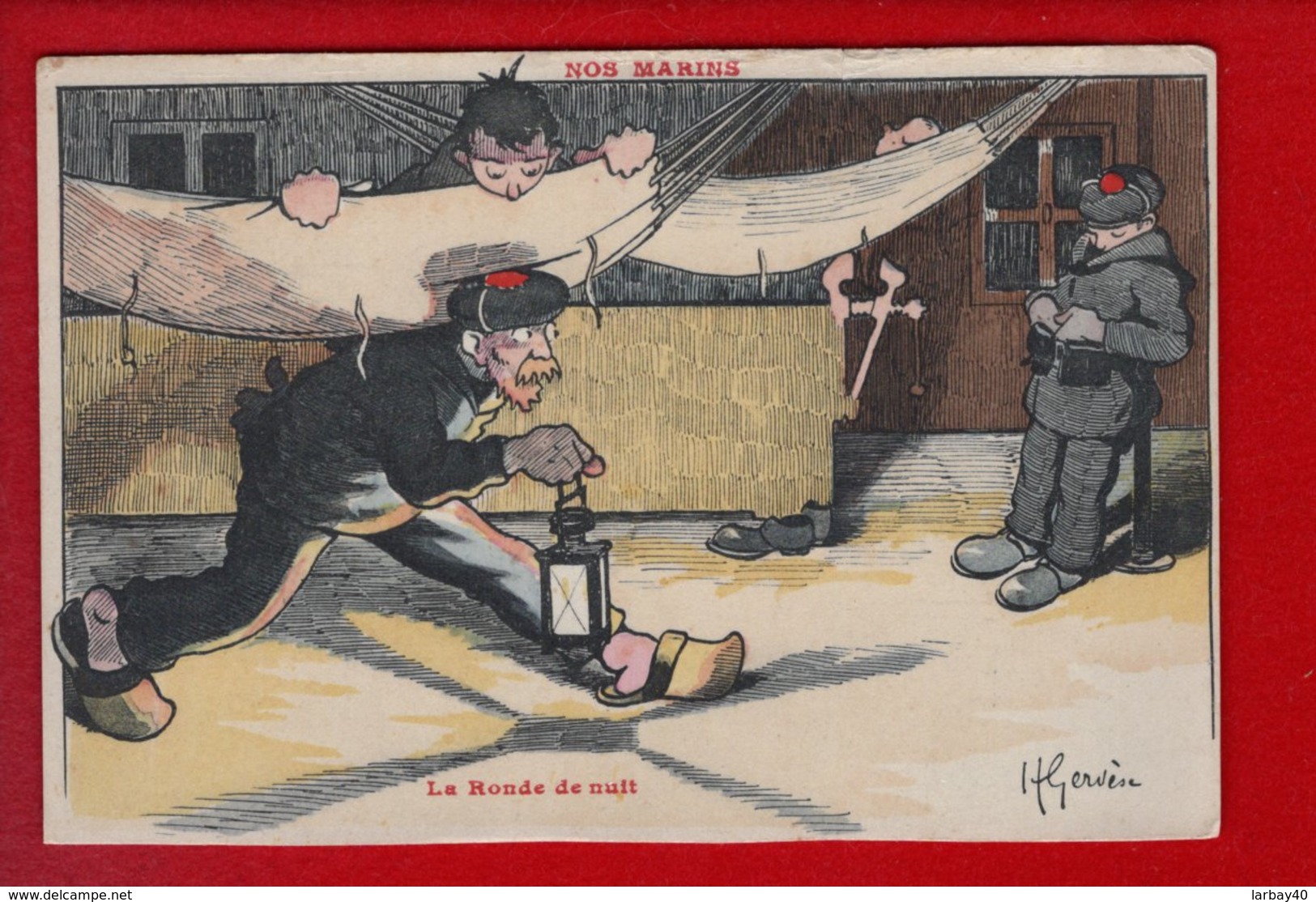 1 Cpa Carte Postale Ancienne - LA RONDE DE NUIT - Nos MARINs - Illust : GERVESE H - Gervese, H.