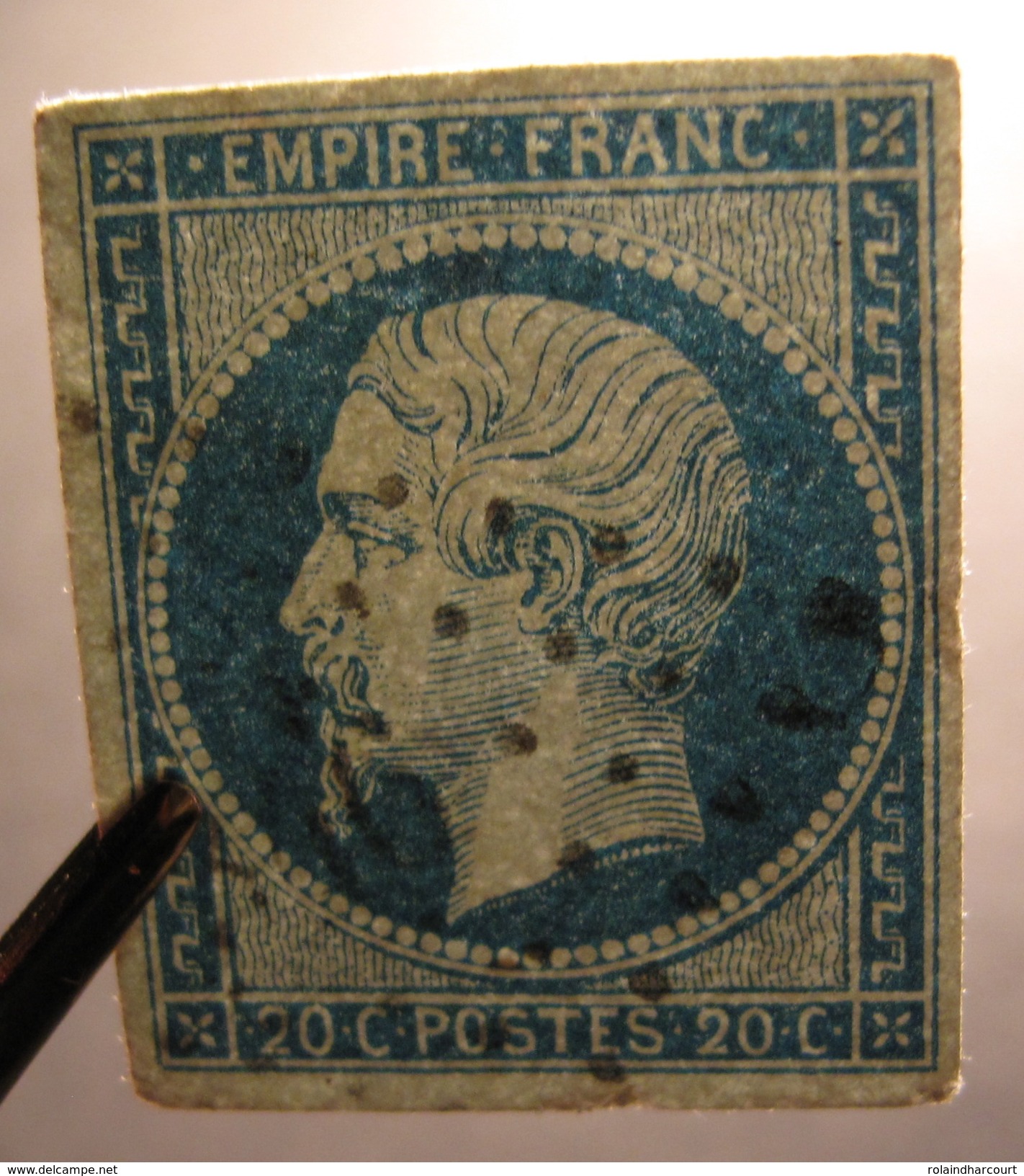 LOT GD/356 - NAPOLEON III N°14Ad Bleu Sur Vert - LPC - Cote : 180,00 &euro; - 1853-1860 Napoleon III