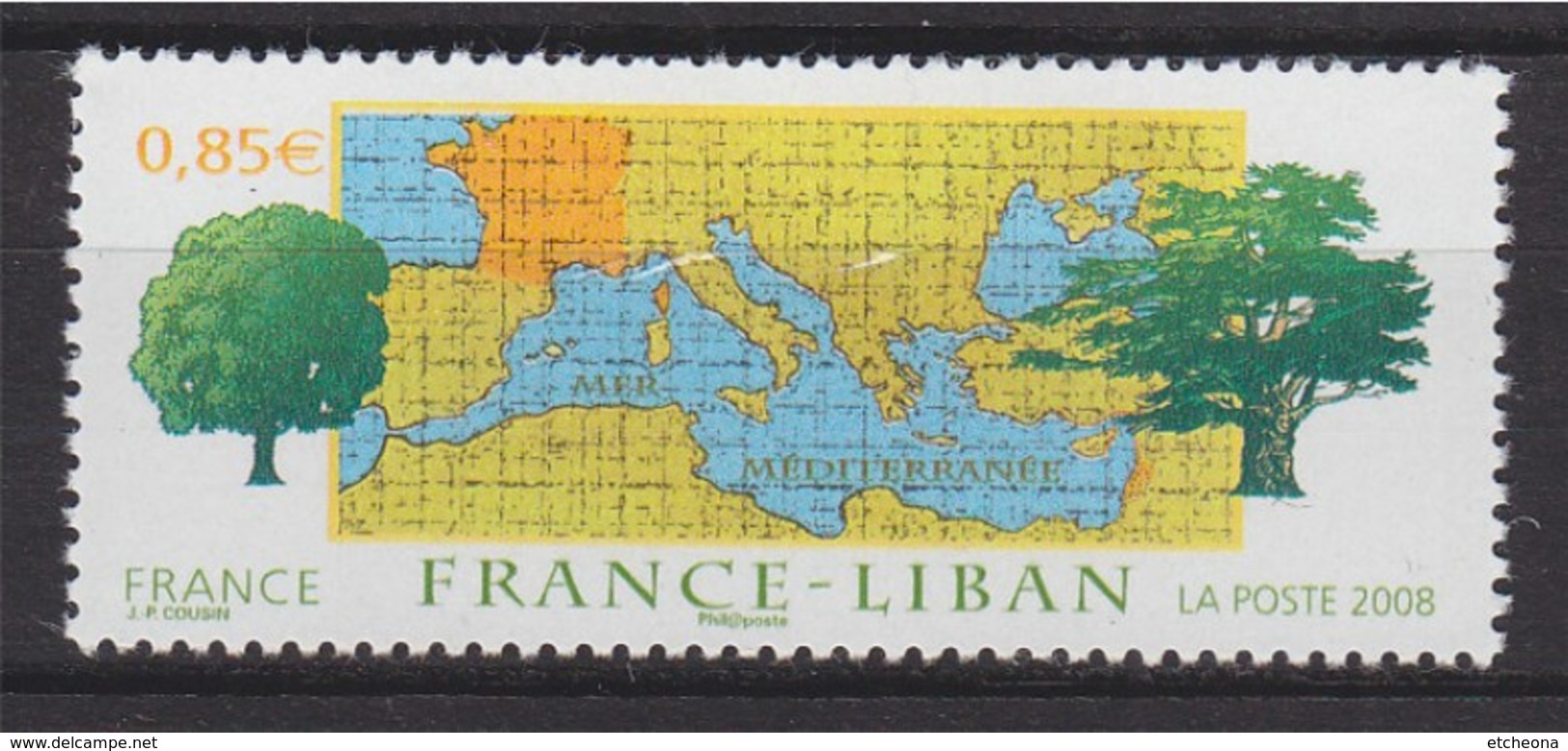 = France Liban, Chêne De France, Carte Pourtour Méditerranéen, Cèdre Du Liban, N°4323 Neuf Gommé - Unused Stamps