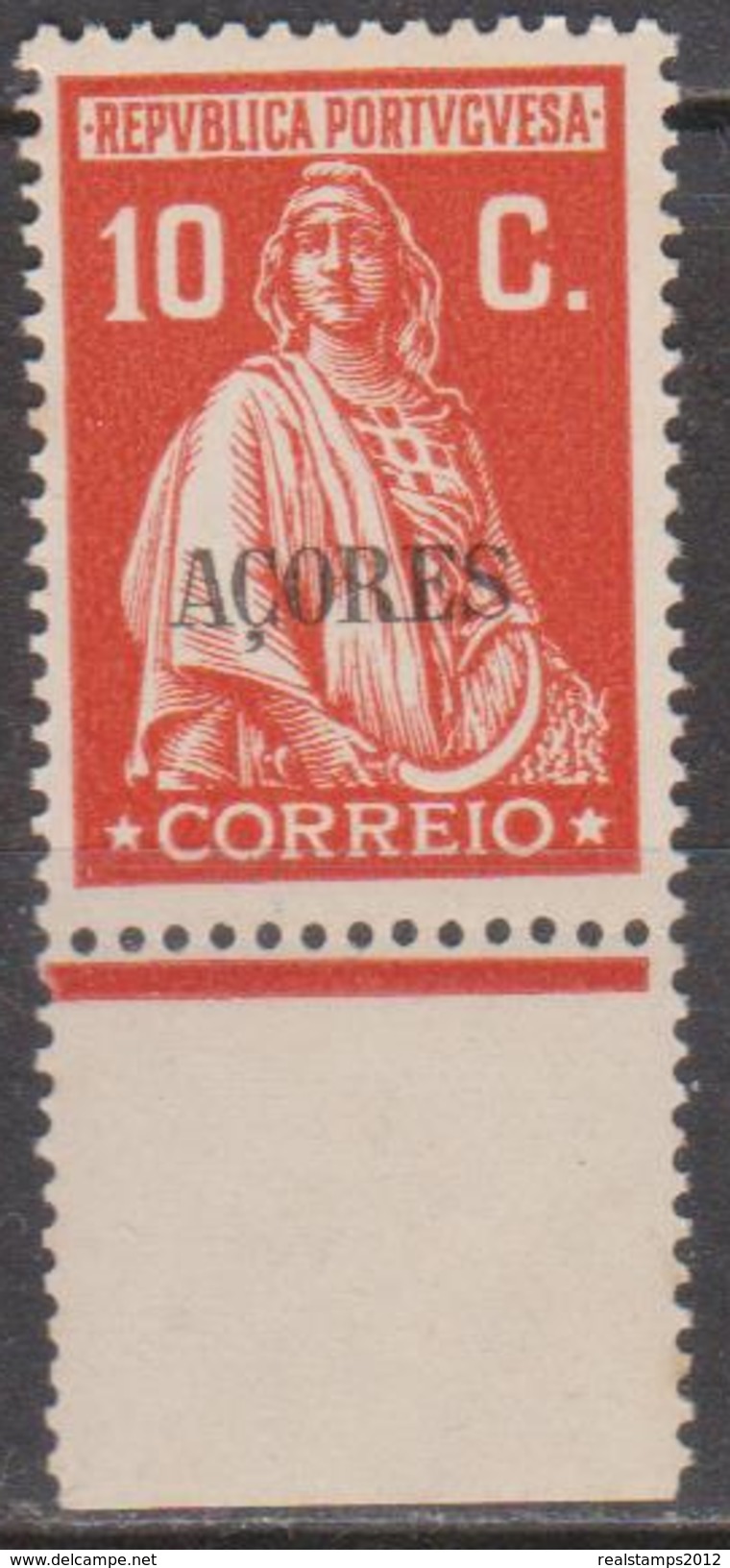 AÇORES-1929-1930, Tipo «CERES»,emissão Londres, C/ Sobrec. «AÇORES»  10 C.  * MH  Afinsa Nº 291 - Azores