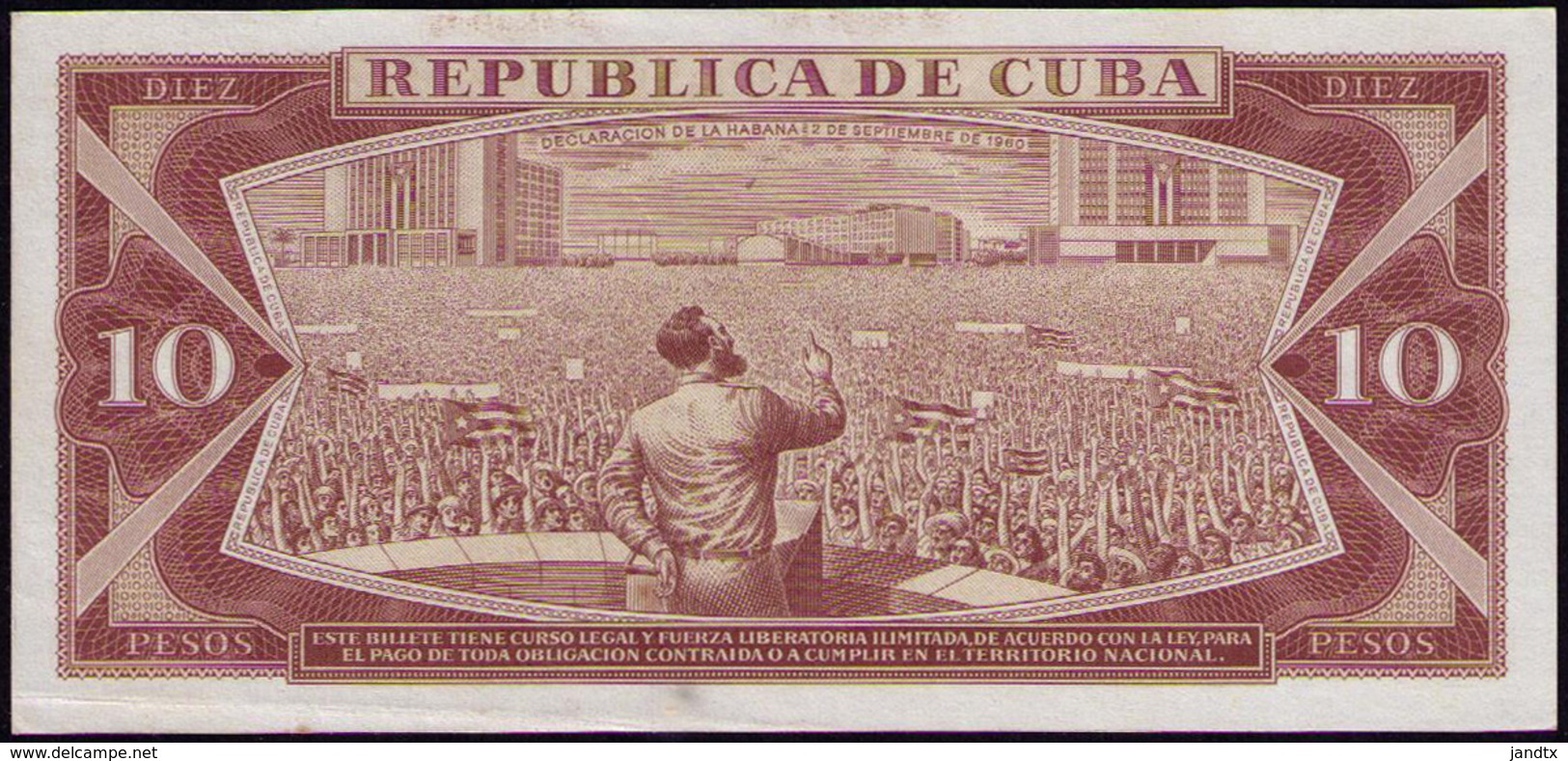 CUBA 10 PESOS 1961 SC-UNC - Cuba