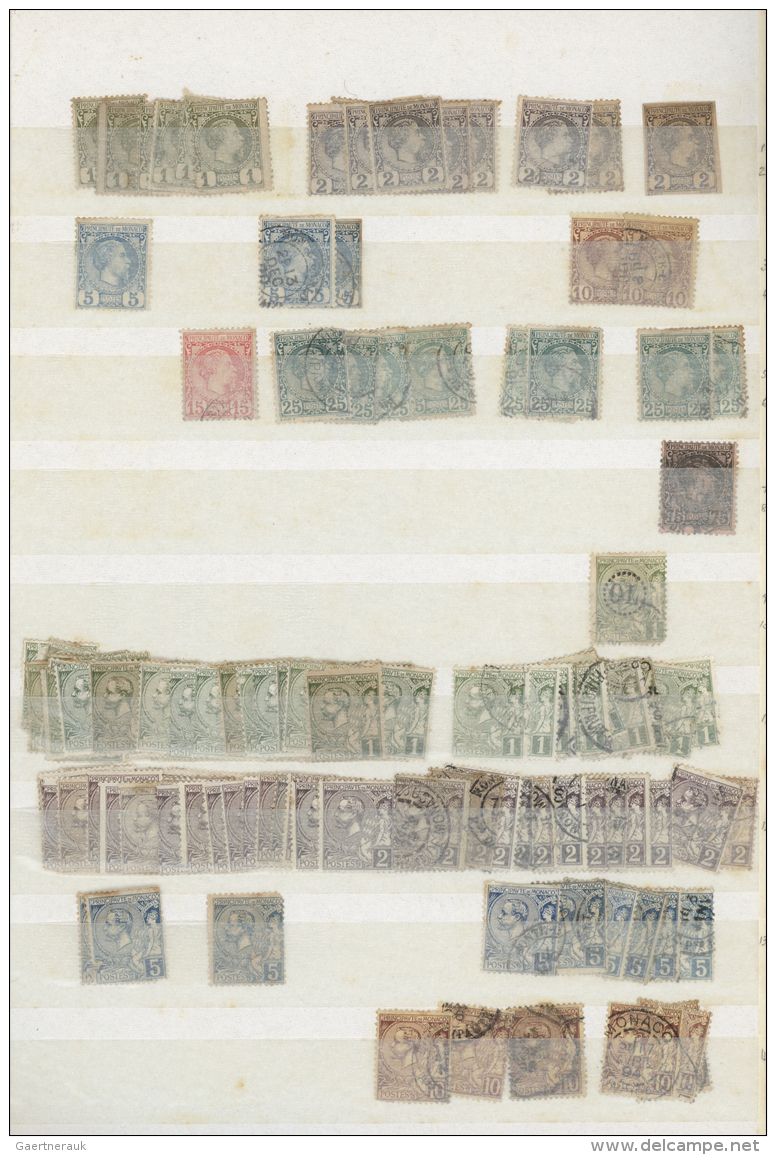 Monaco: 1885/1980 (ca.), Used And Mint Accumulation In A Thick Stockbook, Varied Condition, Some Better Values, High Cat - Usati