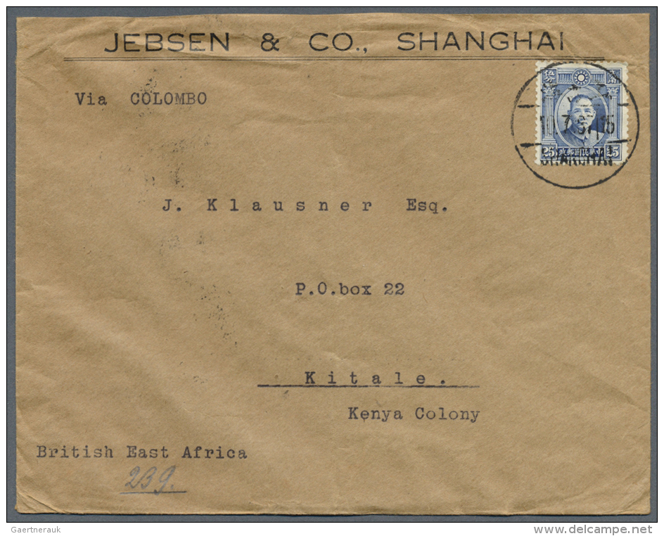 China: 1932/78, Covers (9) Mostly Used Foreign Inc. To Kenya, Registration, Censorship. - Briefe U. Dokumente