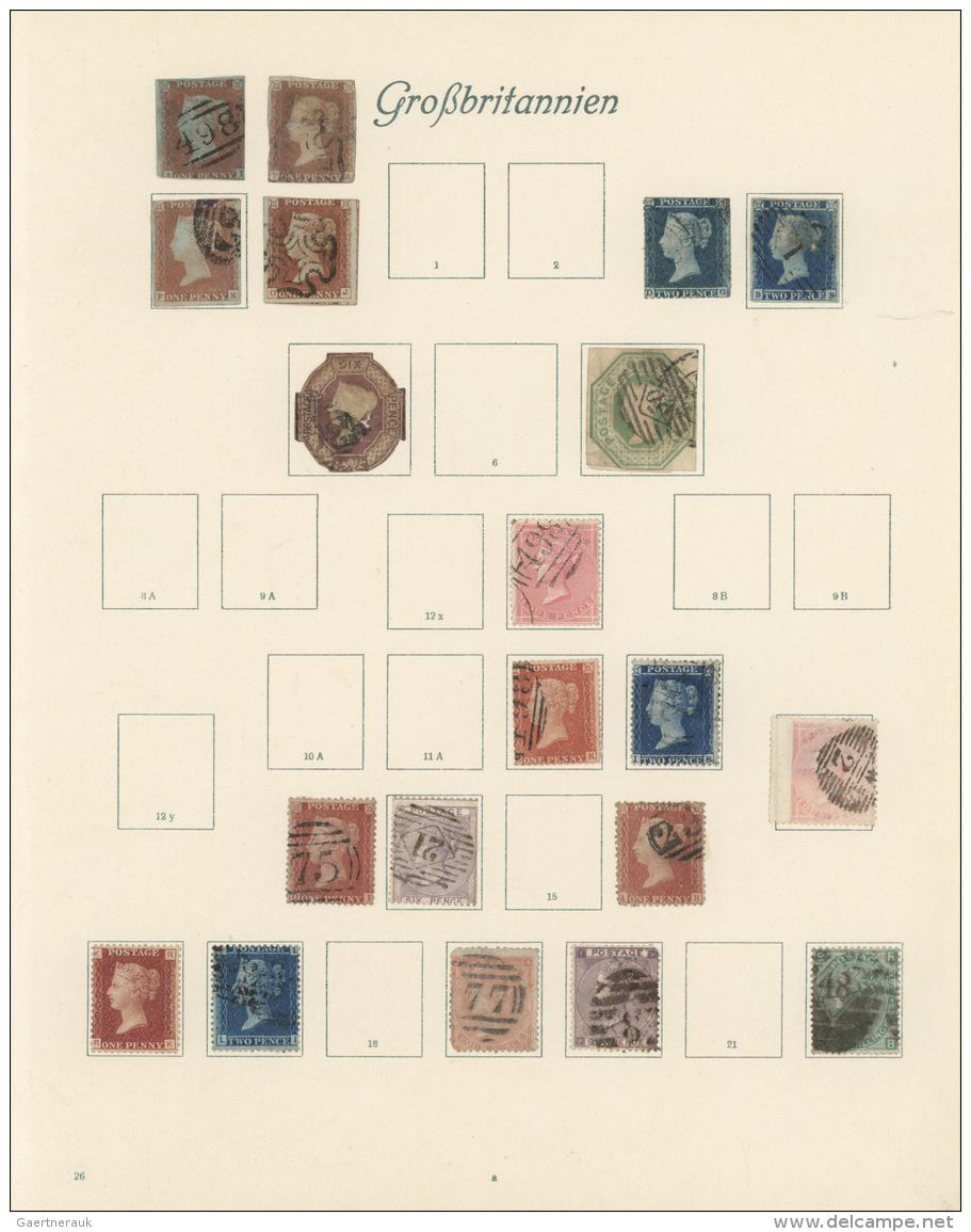 Gro&szlig;britannien: 1841/1925, Used And Mint Collection On Ancient Album Pages, Slightly Varied But Overall Attractive - Gebraucht