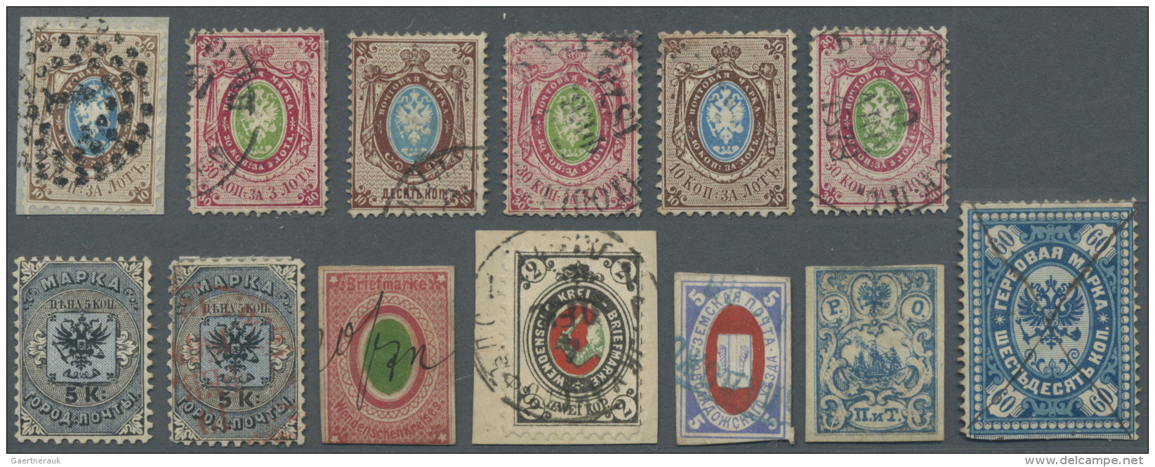 Russland: 1850's-1930's Ca.: Hundreds And Hundreds Of Used And Mint Stamps From Russia (mostly) Including Locals, Foreig - Gebraucht