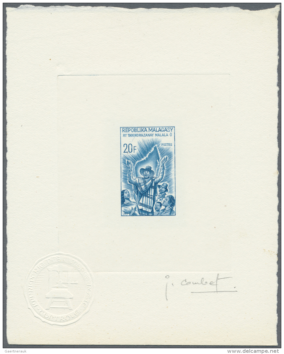 Madagaskar: 1963/1970 (approx). Collection Of 9 Different Epreuves D'artiste Sign&eacute;e Showing Various Topics. Forme - Other & Unclassified