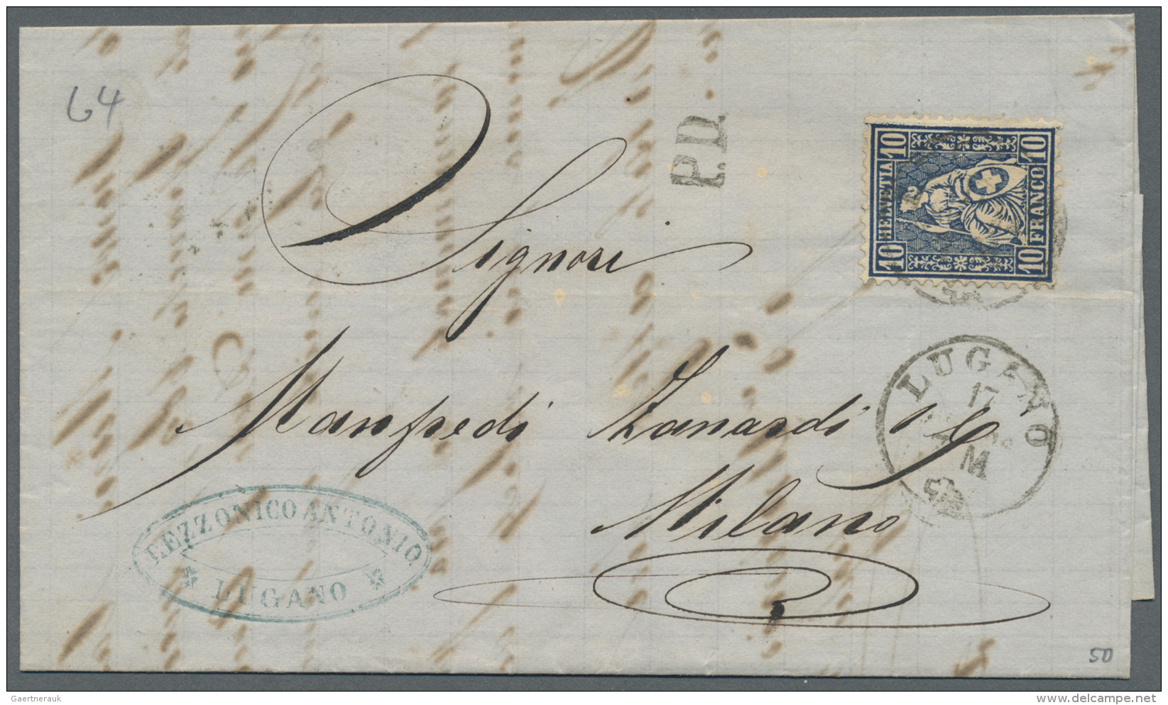 Schweiz: 1864-1930 Ca.: Lot Mit 27 Briefen, Postkarten, Ganzsachen Und Ansichtskarten, Von Einem Faltbrief Lugano-Milano - Verzamelingen