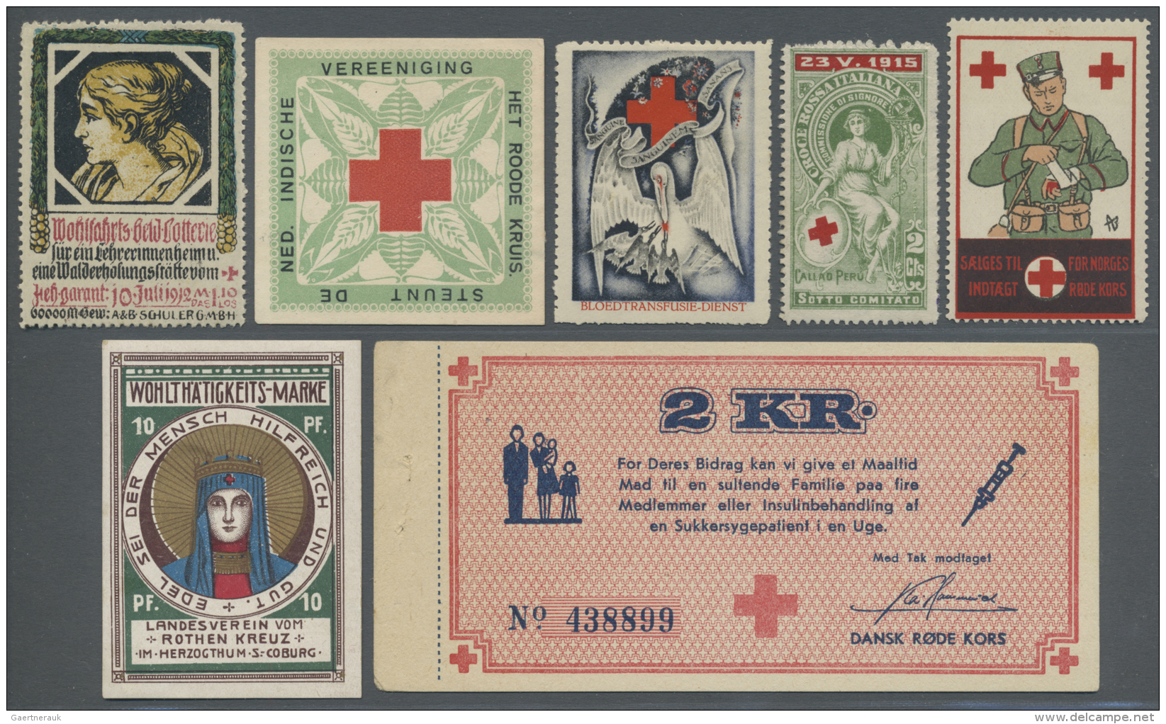 Thematik: Rotes Kreuz / Red Cross: 1900/1969 Ca., RED CROSS Poster Stamps, Comprehensive Worldwide A-Z Sorted Collection - Croce Rossa