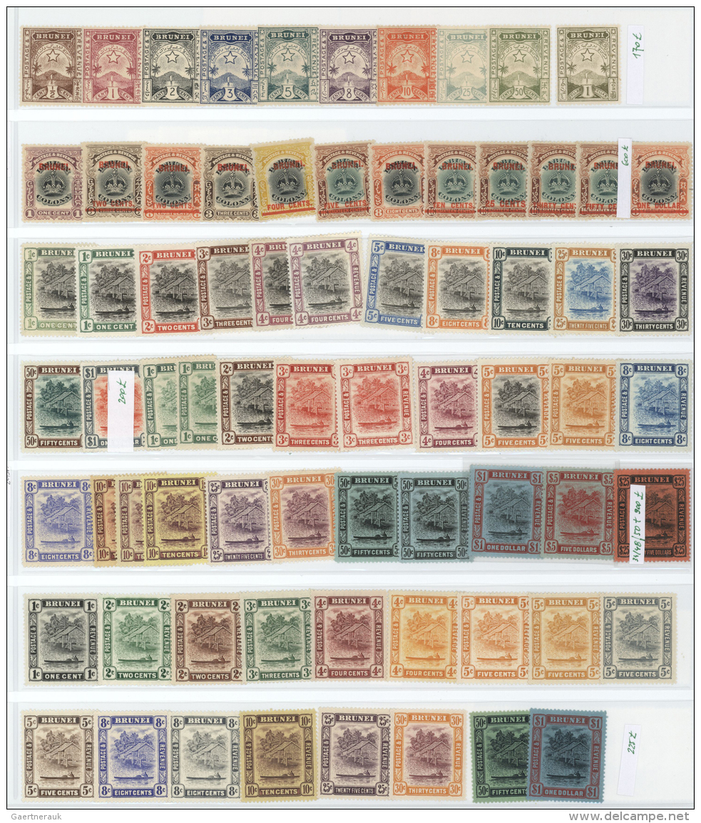 Brunei: 1895/1965, Mint Collection On Stocksheets, Incl. SG Nos. 1/10, 11/22, 23/33, 34/48, 51/59 Etc. High Cat.value! - Brunei (1984-...)