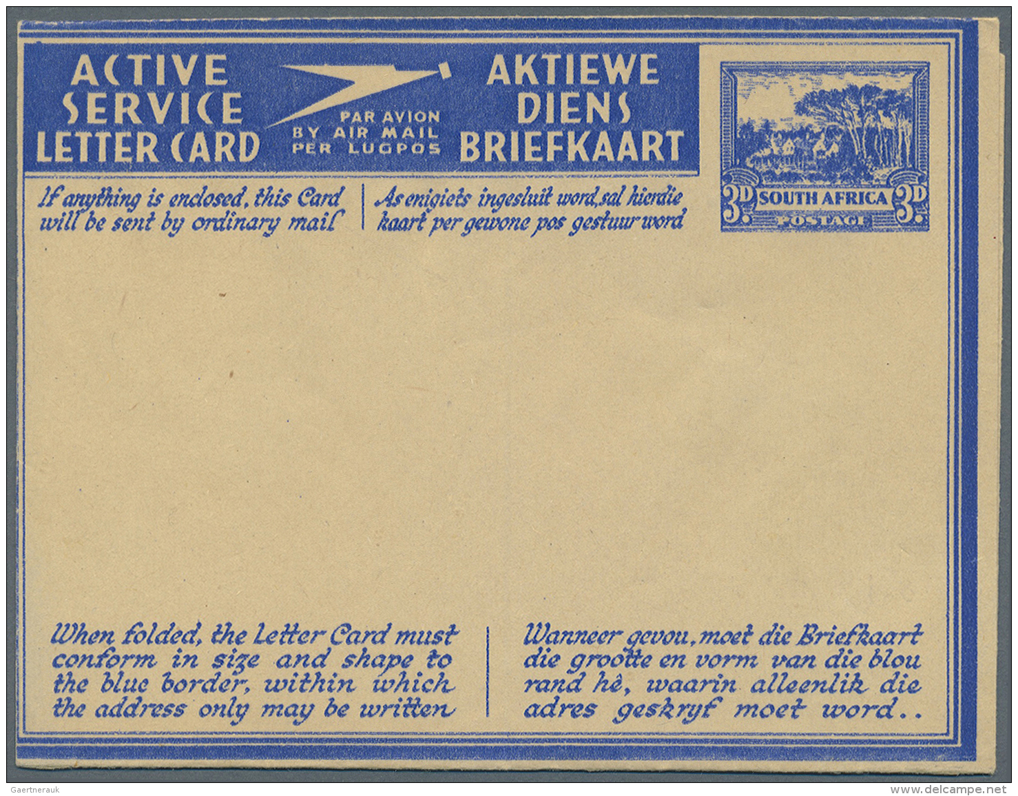 S&uuml;dafrika - Ganzsachen: ACTIVE SERVICE LETTERCARDS: 1941/1944 (ca.), Accumulation With About 48 Unused Active Servi - Other & Unclassified